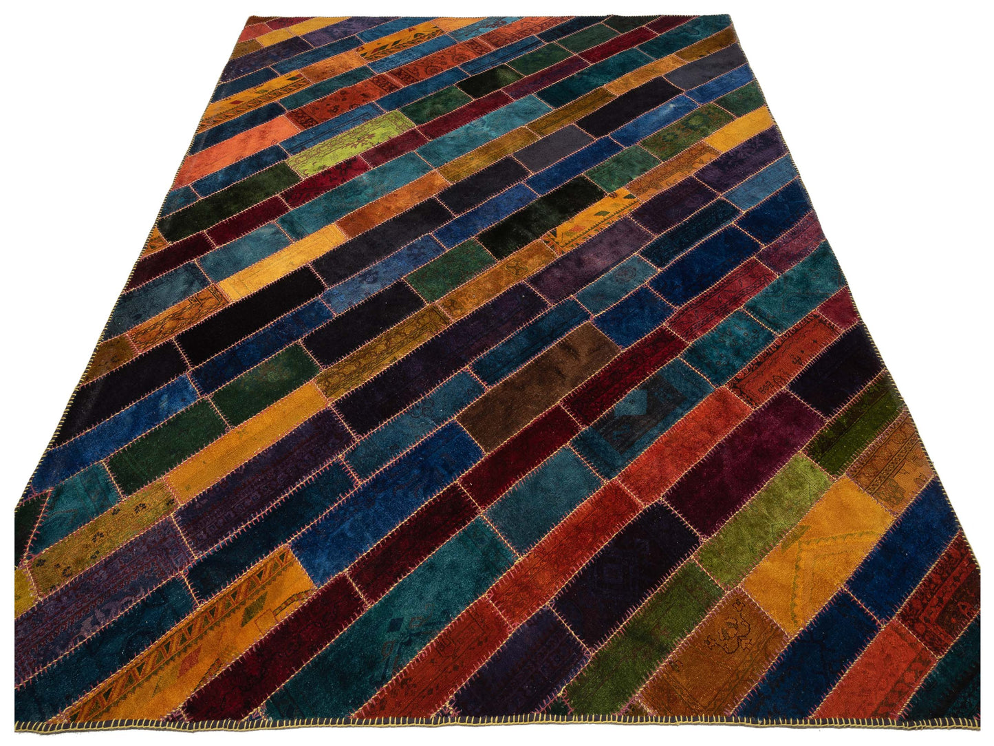 Turkish Vestige Patchwork 114237 Multi 10.5x13 Hand Knotted Rug