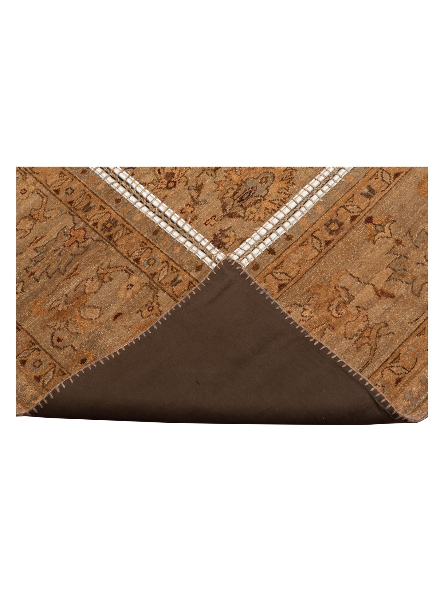Turkish Vestige Patchwork 114246 Light Brown 10.8x15.3 Hand Knotted Rug