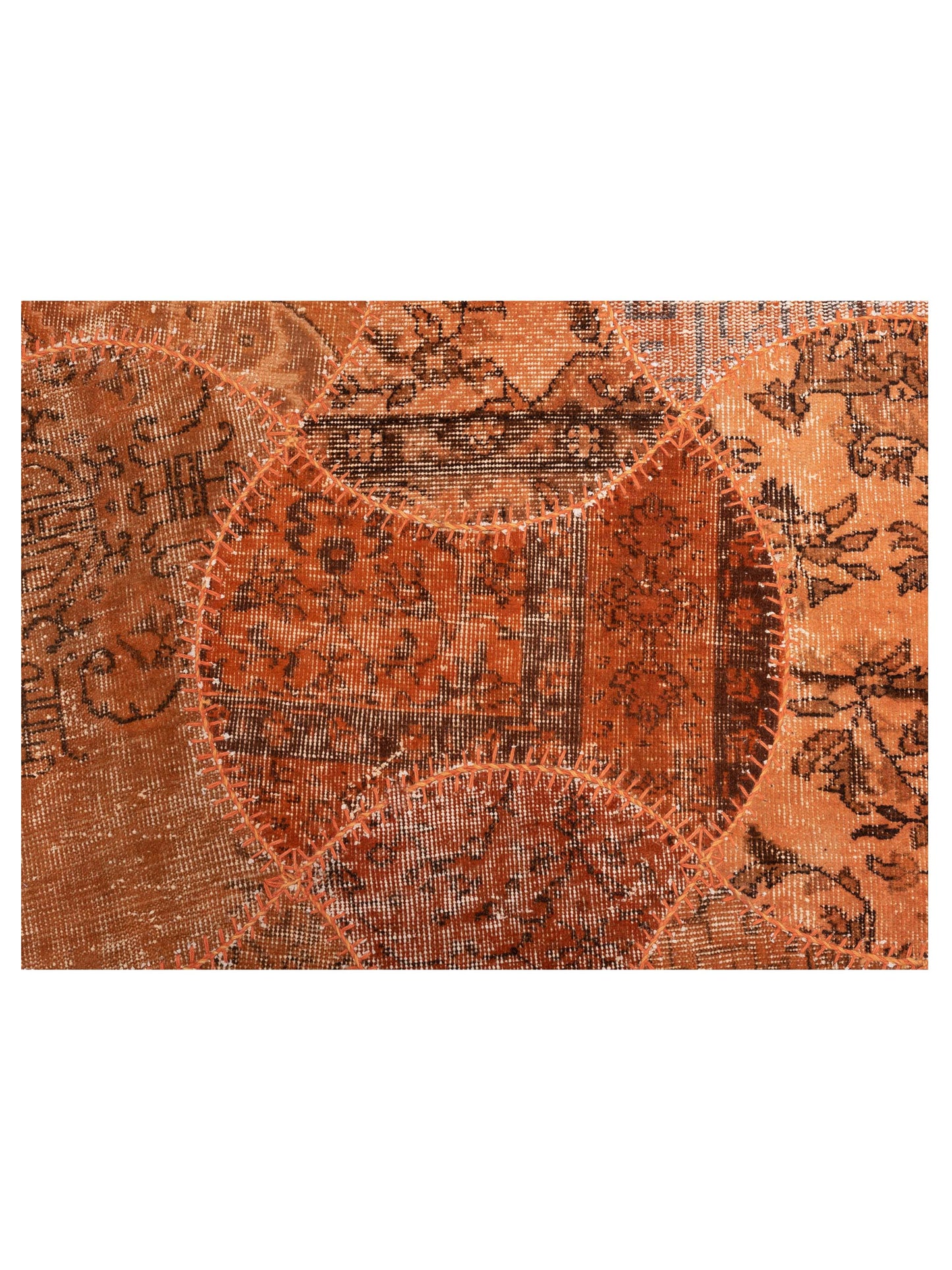 Turkish Vestige Patchwork 114254 Orange 6.6x10 Hand Knotted Rug