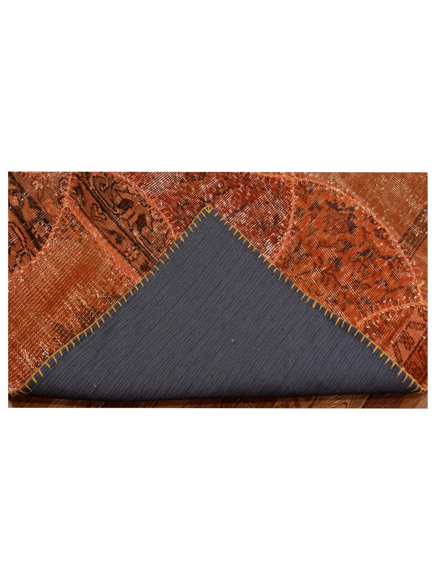 Turkish Vestige Patchwork 114254 Orange 6.6x10 Hand Knotted Rug