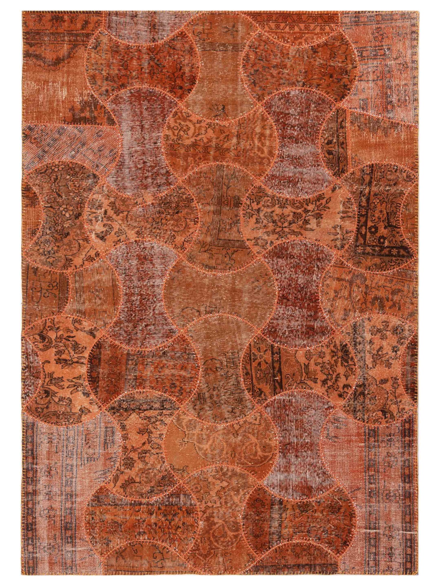 Pasha Turkish Vestige Patchwork Orange Contemporary