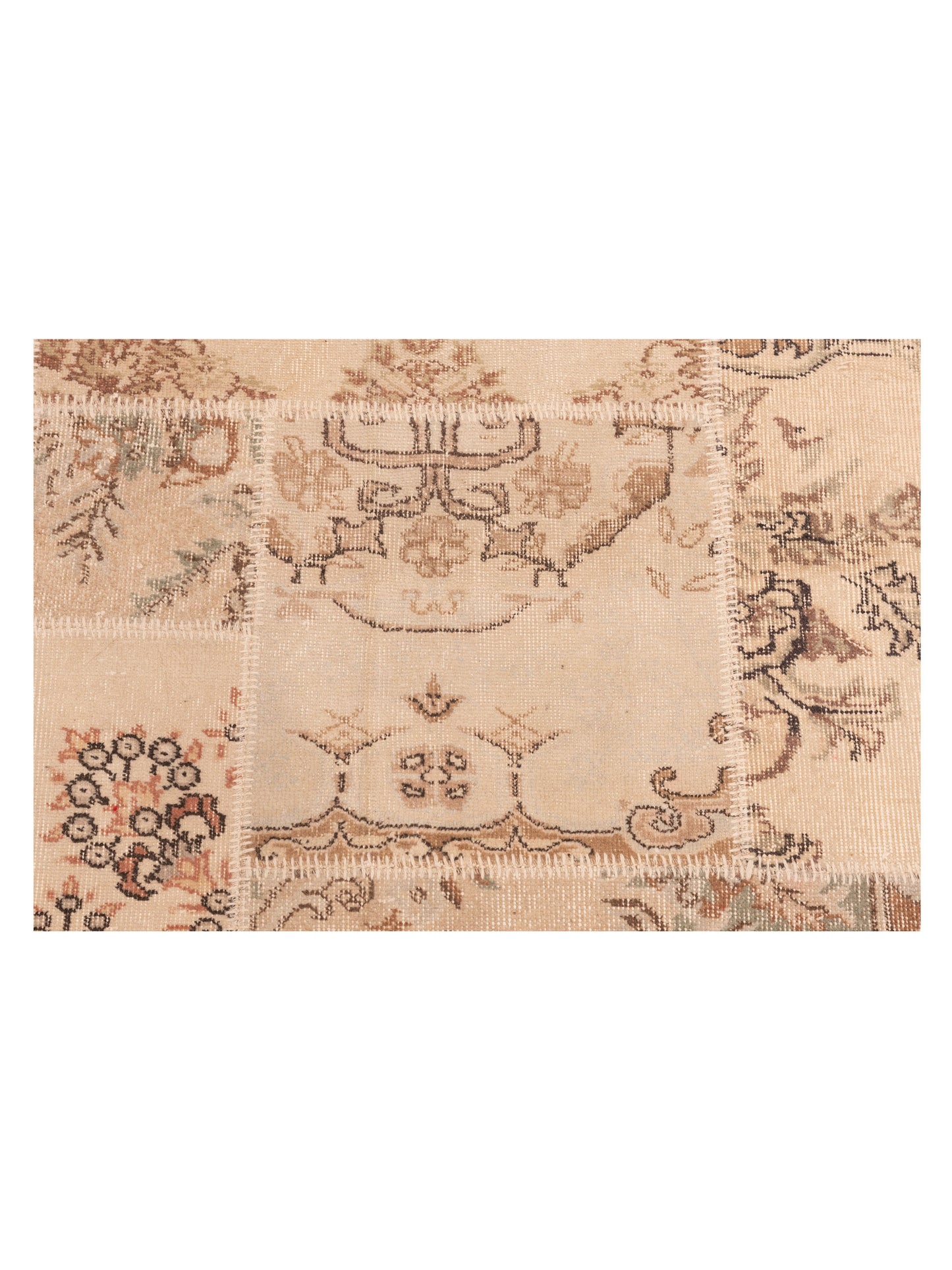 Turkish Vestige Patchwork 114260 Beige 5.8x8.2 Hand Knotted Rug
