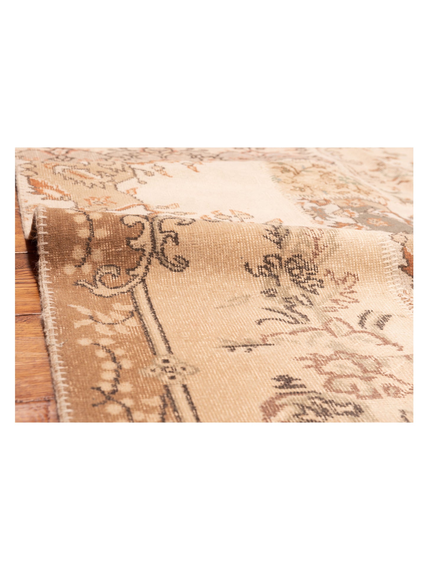 Turkish Vestige Patchwork 114260 Beige 5.8x8.2 Hand Knotted Rug
