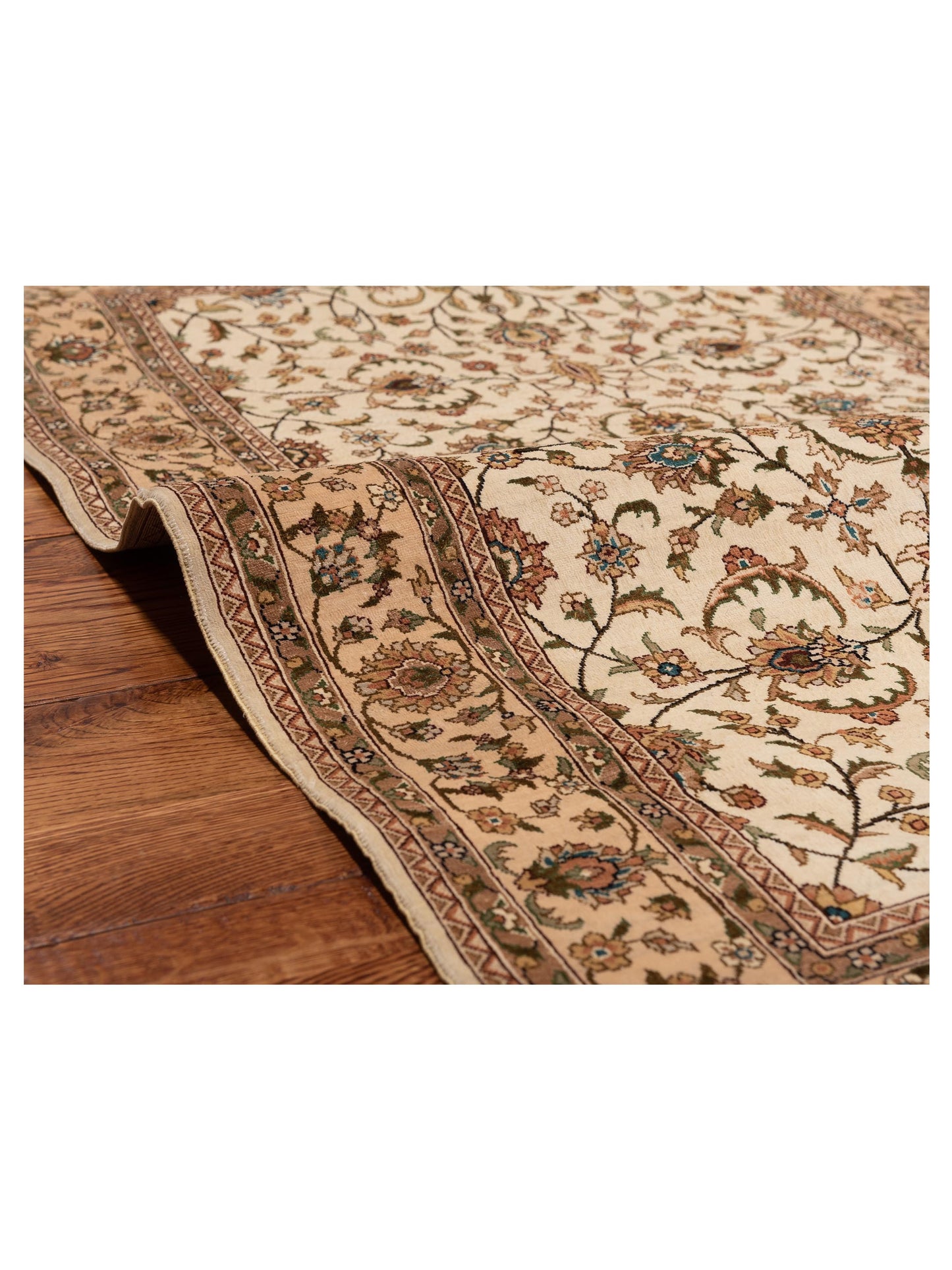 Pure Silk 114521 Ivory Gold 2.7x4 Hand Knotted Rug