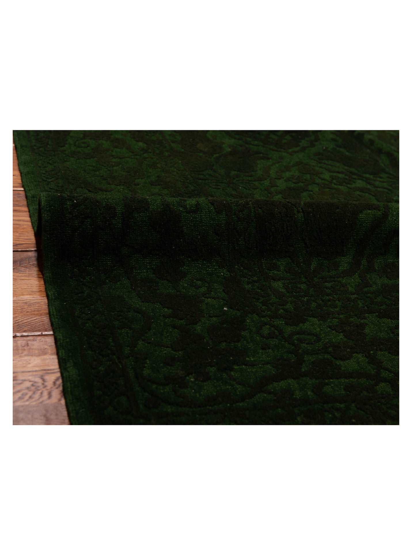 Color Bouquet 114573 Green Green 6.6x8.6 Hand Knotted Rug