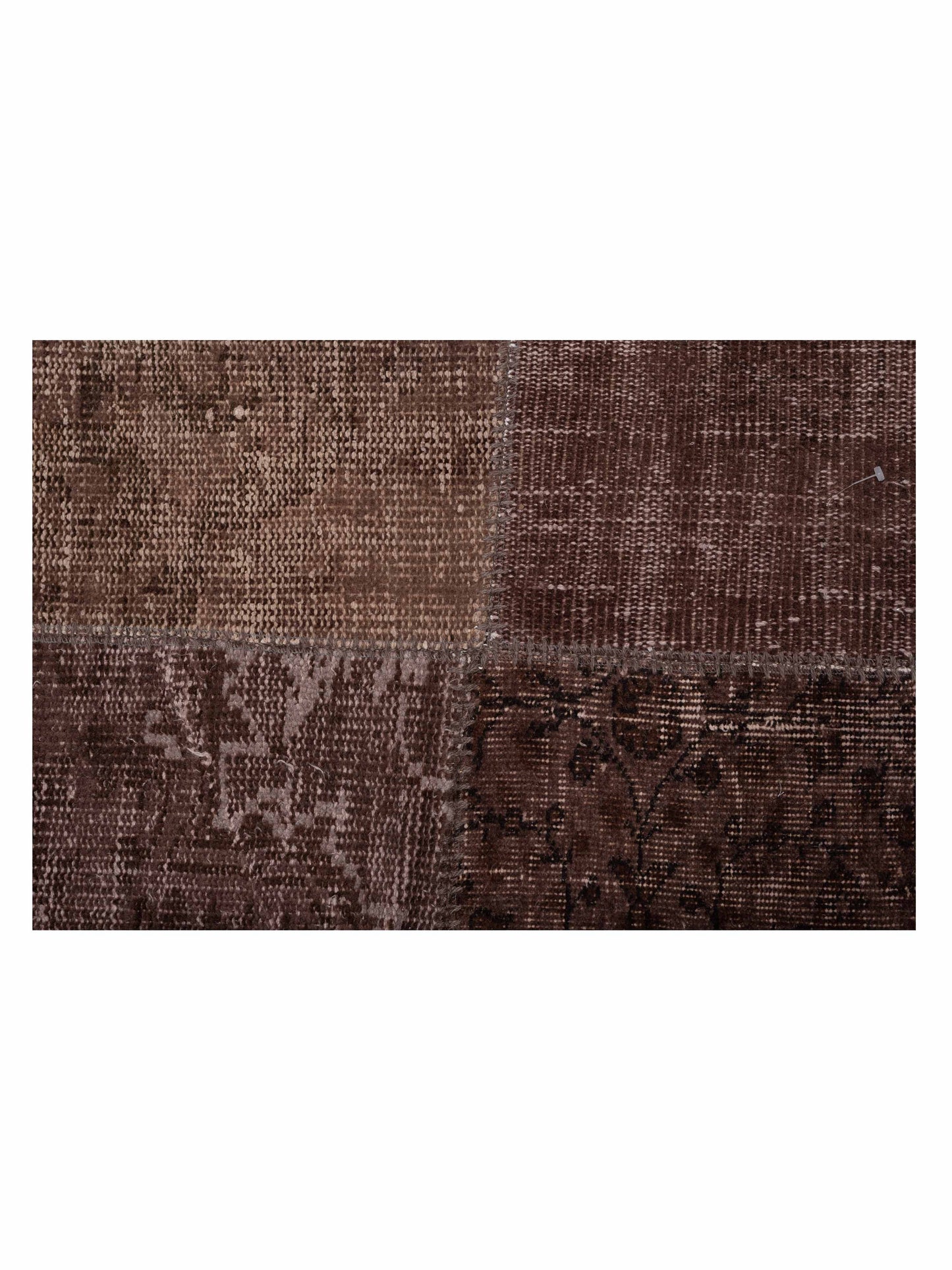 Turkish Vestige Patchwork 114582 Dark Brown 9.1x11.11 Hand Knotted Rug
