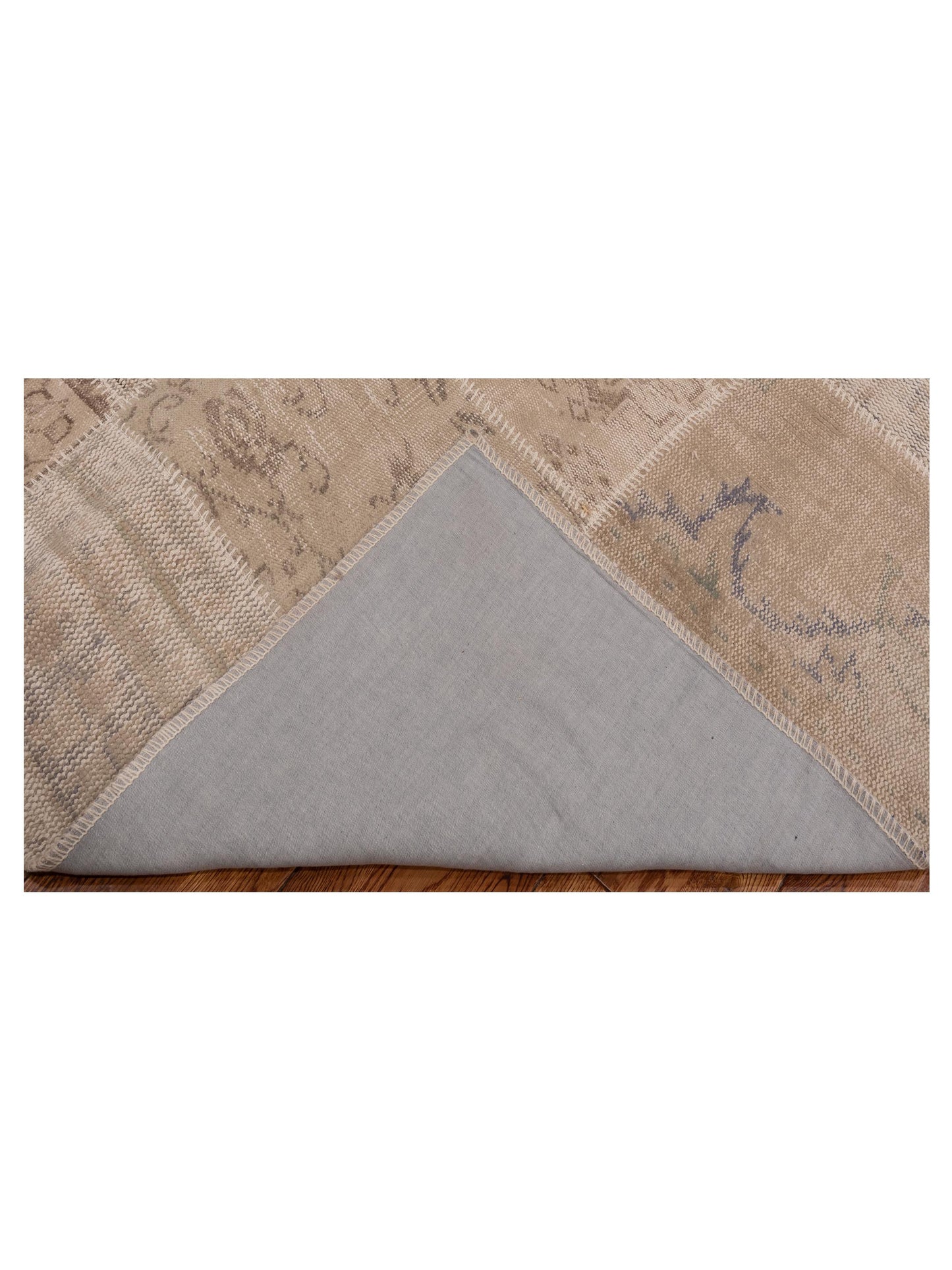 Turkish Vestige Patchwork 114587 Natural 8x10.1 Hand Knotted Rug