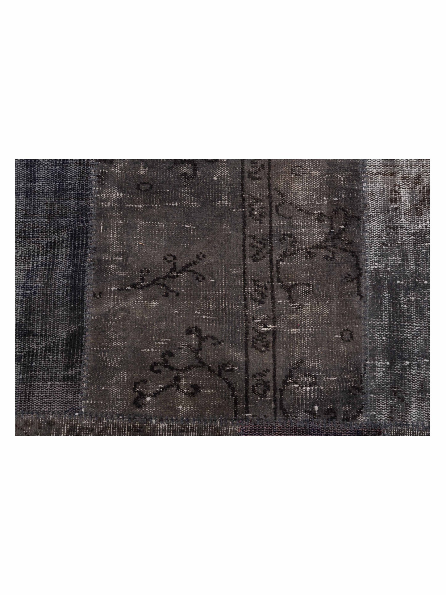 Turkish Vestige Patchwork 114590 Dark Gray 8.1x10.1 Hand Knotted Rug