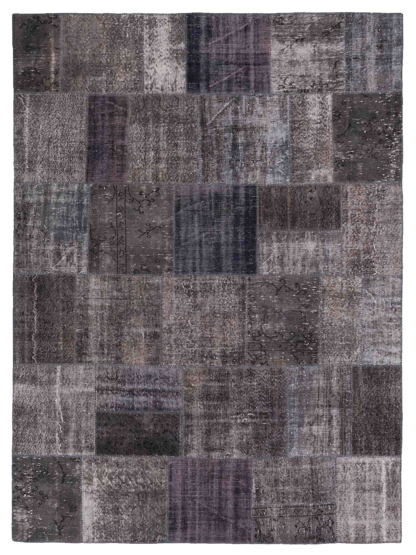 Pasha Turkish Vestige Patchwork Dark Gray Contemporary