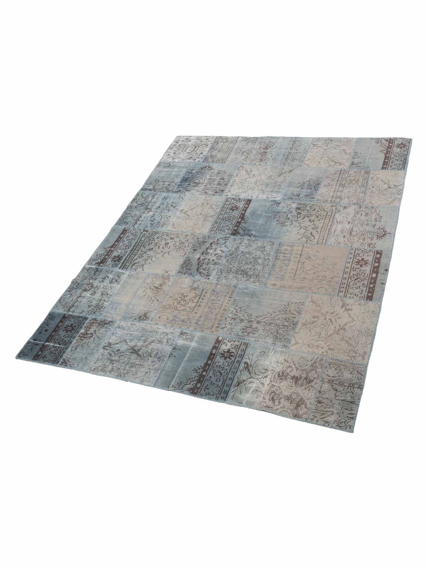 Turkish Vestige Patchwork 114594 Blue 8x10 Hand Knotted Rug