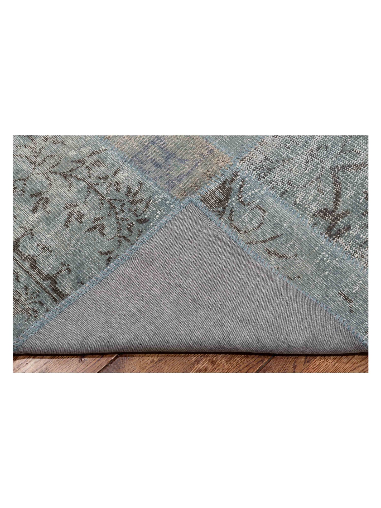 Turkish Vestige Patchwork 114594 Blue 8x10 Hand Knotted Rug