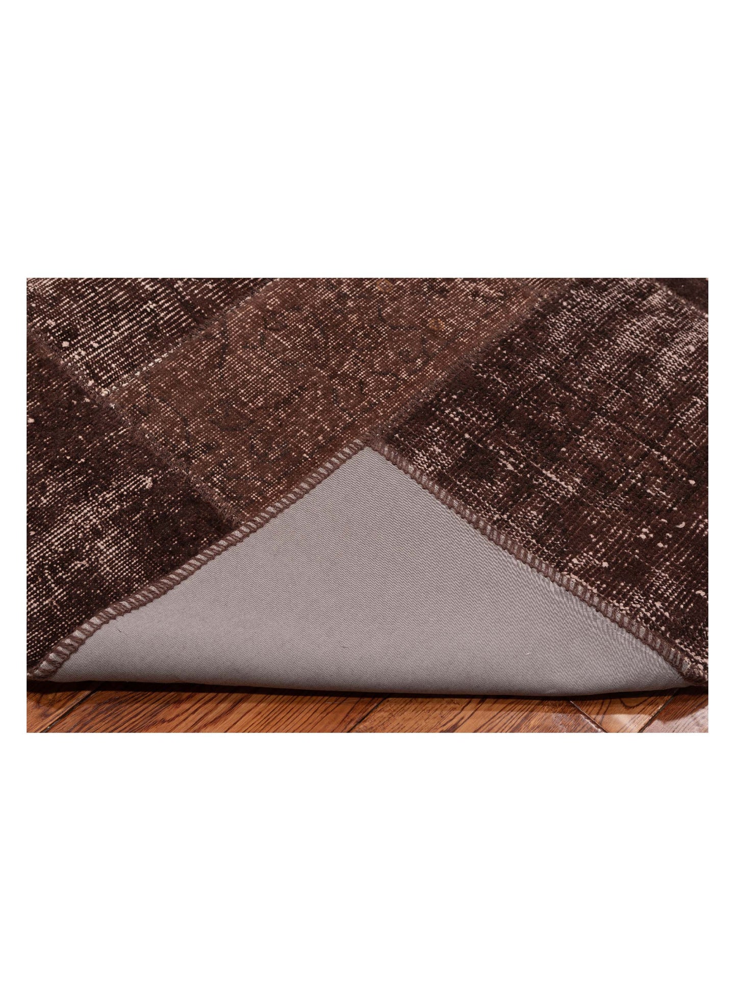 Turkish Vestige Patchwork 114601 Dark Brown 6.2x9.6 Hand Knotted Rug