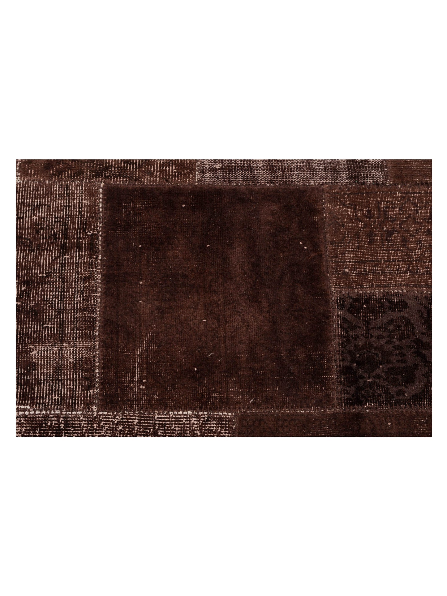 Turkish Vestige Patchwork 114601 Dark Brown 6.2x9.6 Hand Knotted Rug