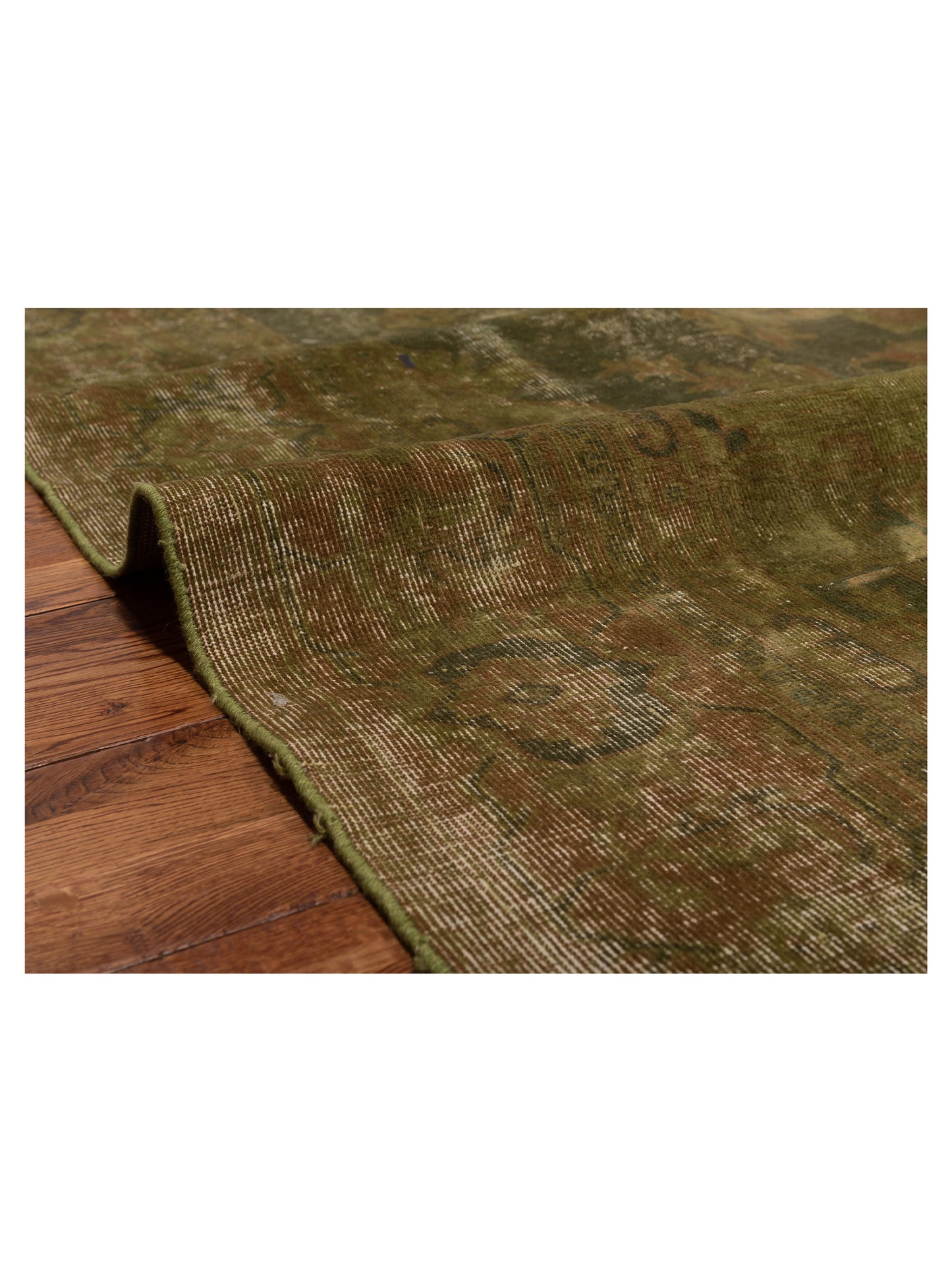 Vintage 114616 Green 8x11 Hand Knotted Rug