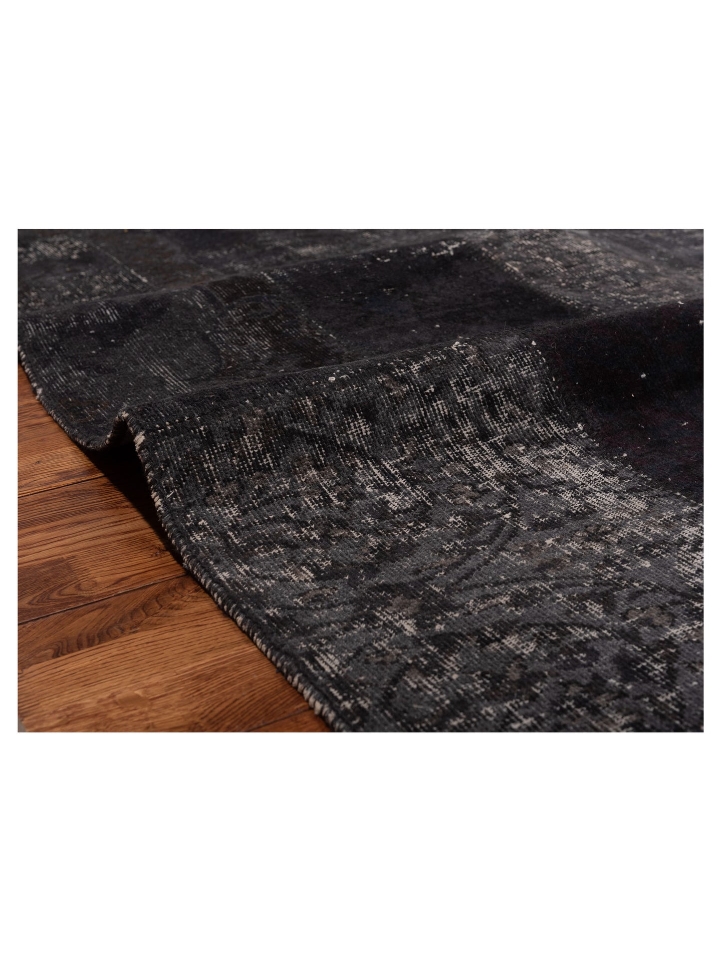 Turkish Vestige Patchwork 114638 Charcoal 8.2x10.2 Hand Knotted Rug