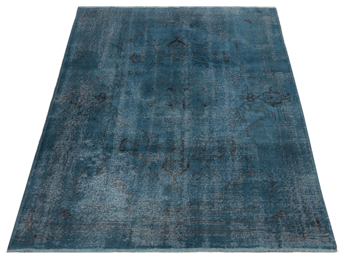 Vintage 114644 Blue 5.1x8.6 Hand Knotted Rug