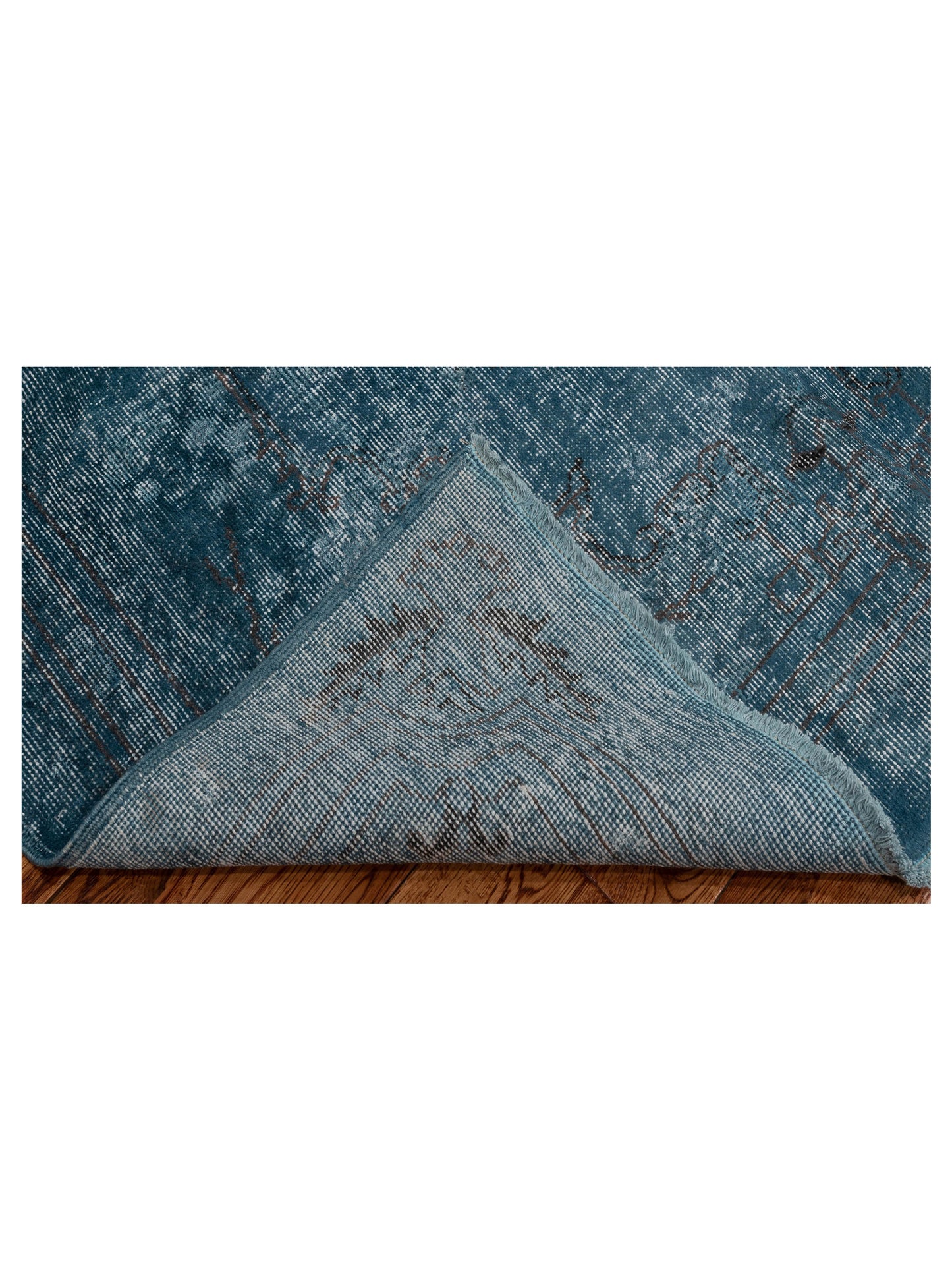 Vintage 114644 Blue 5.1x8.6 Hand Knotted Rug