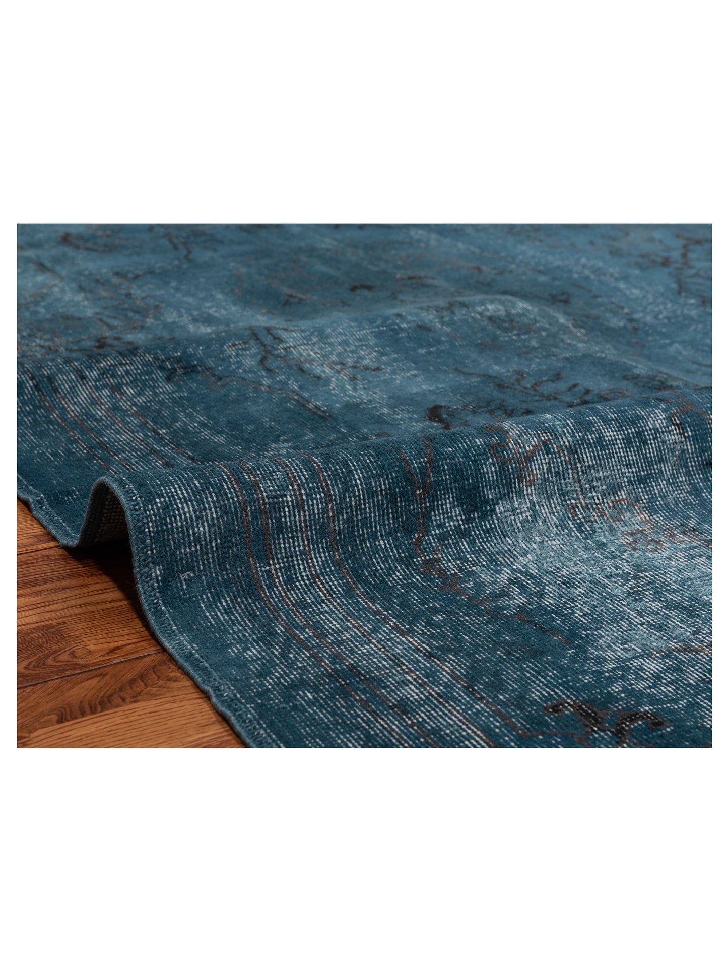 Vintage 114644 Blue 5.1x8.6 Hand Knotted Rug