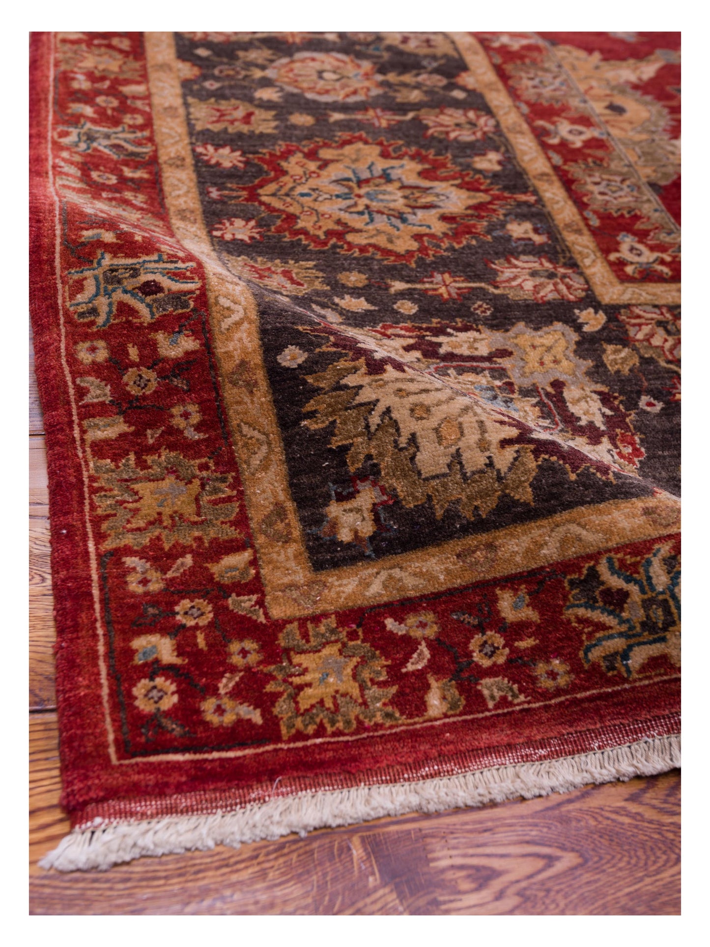 Firuze Lidya Red Charcoal 10x13.10 Hand Knotted Rug