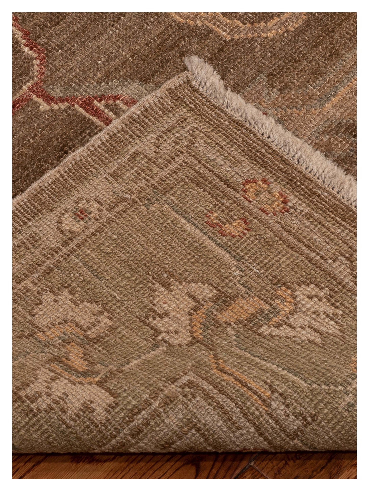 Angora Oushak 114811 Brown Green 6x8.6 Hand Knotted Rug