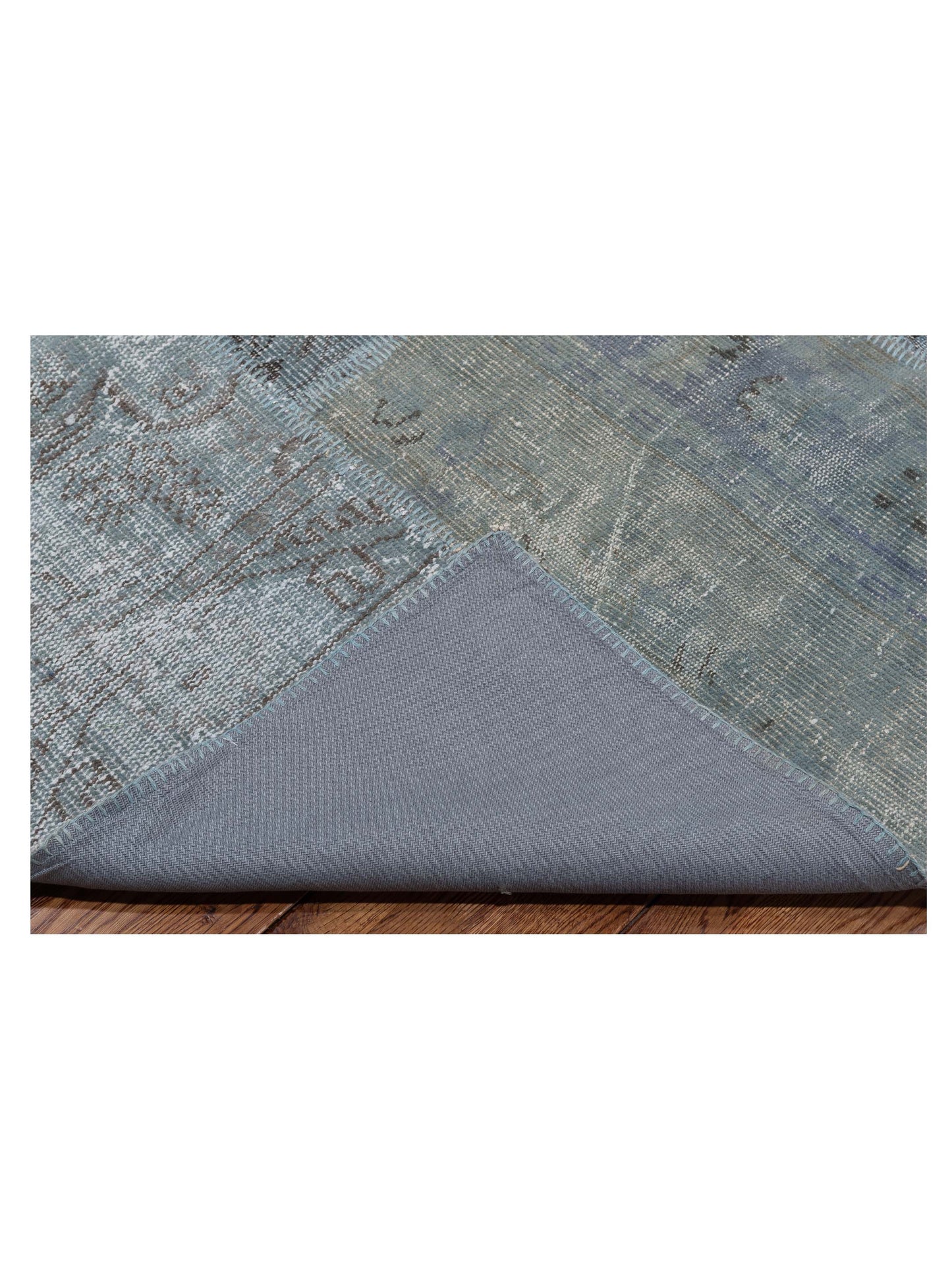 Turkish Vestige Patchwork 114814 Light Gray 10x14.1 Hand Knotted Rug