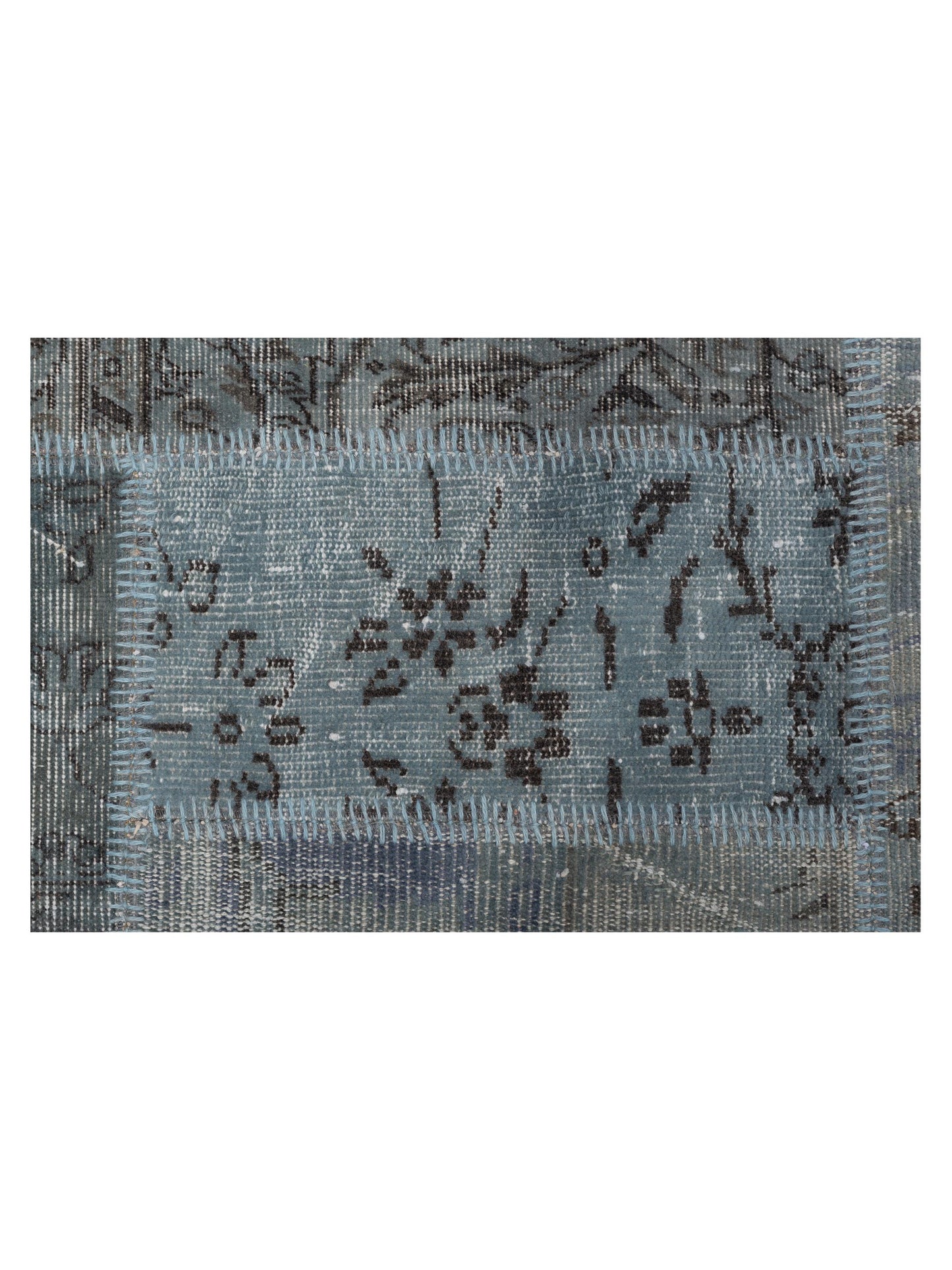 Turkish Vestige Patchwork 114814 Light Gray 10x14.1 Hand Knotted Rug