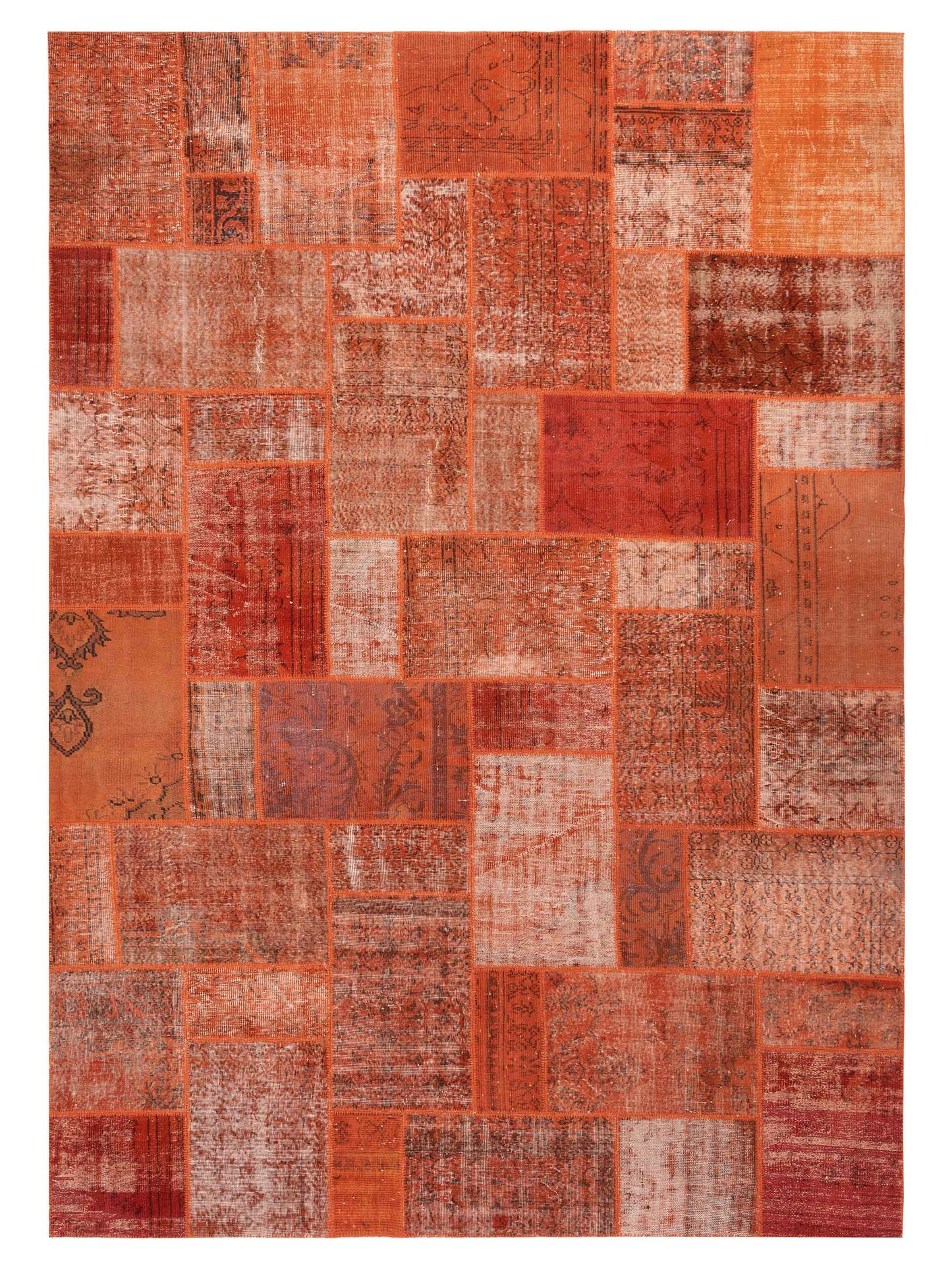 Pasha Turkish Vestige Patchwork Orange Contemporary