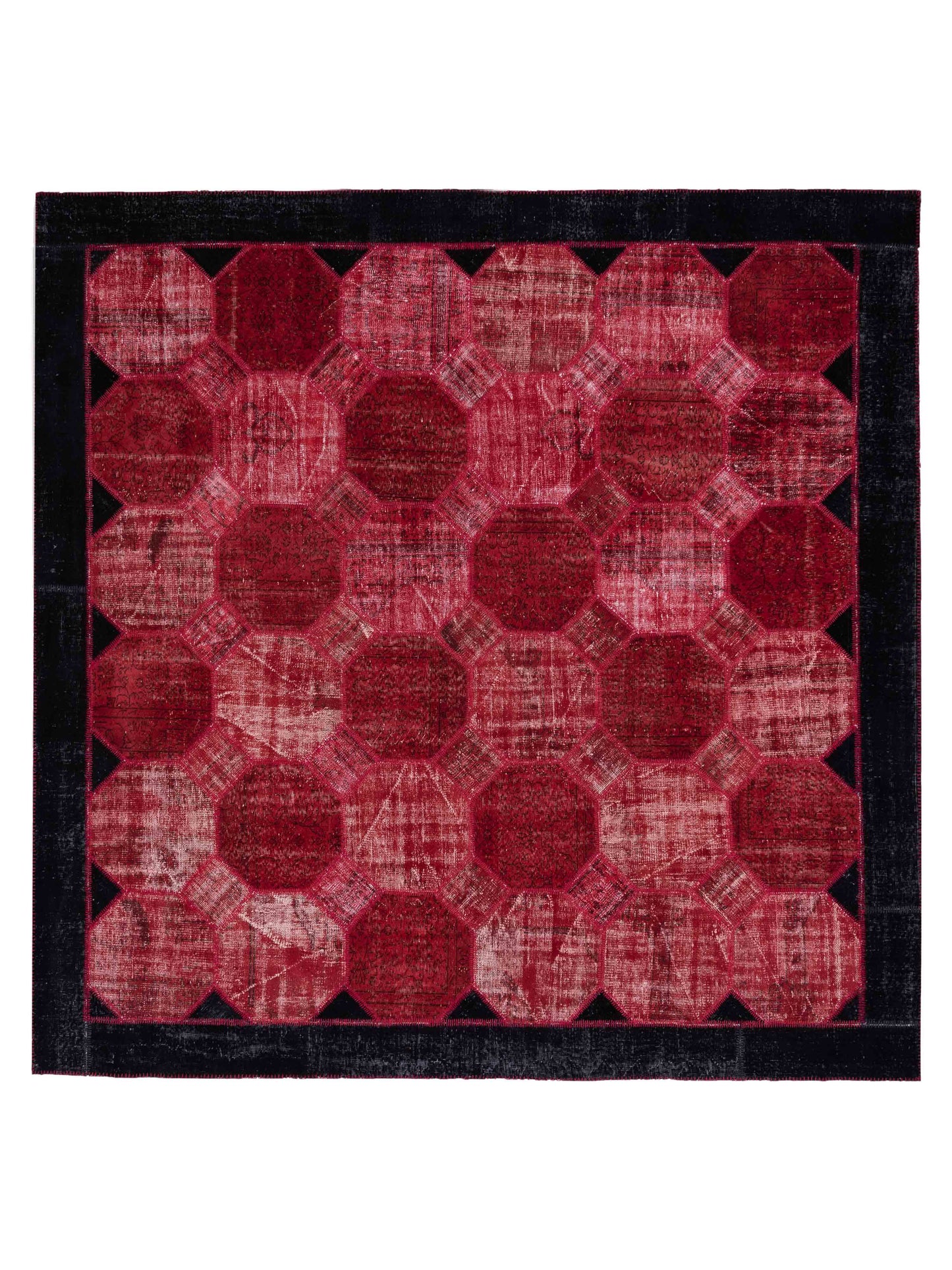 Pasha Turkish Vestige Patchwork Red Black Contemporary