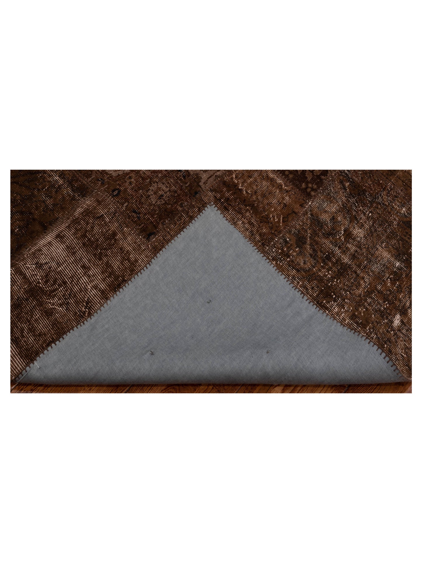 Turkish Vestige Patchwork 114847 Brown 8.3x9.10 Hand Knotted Rug