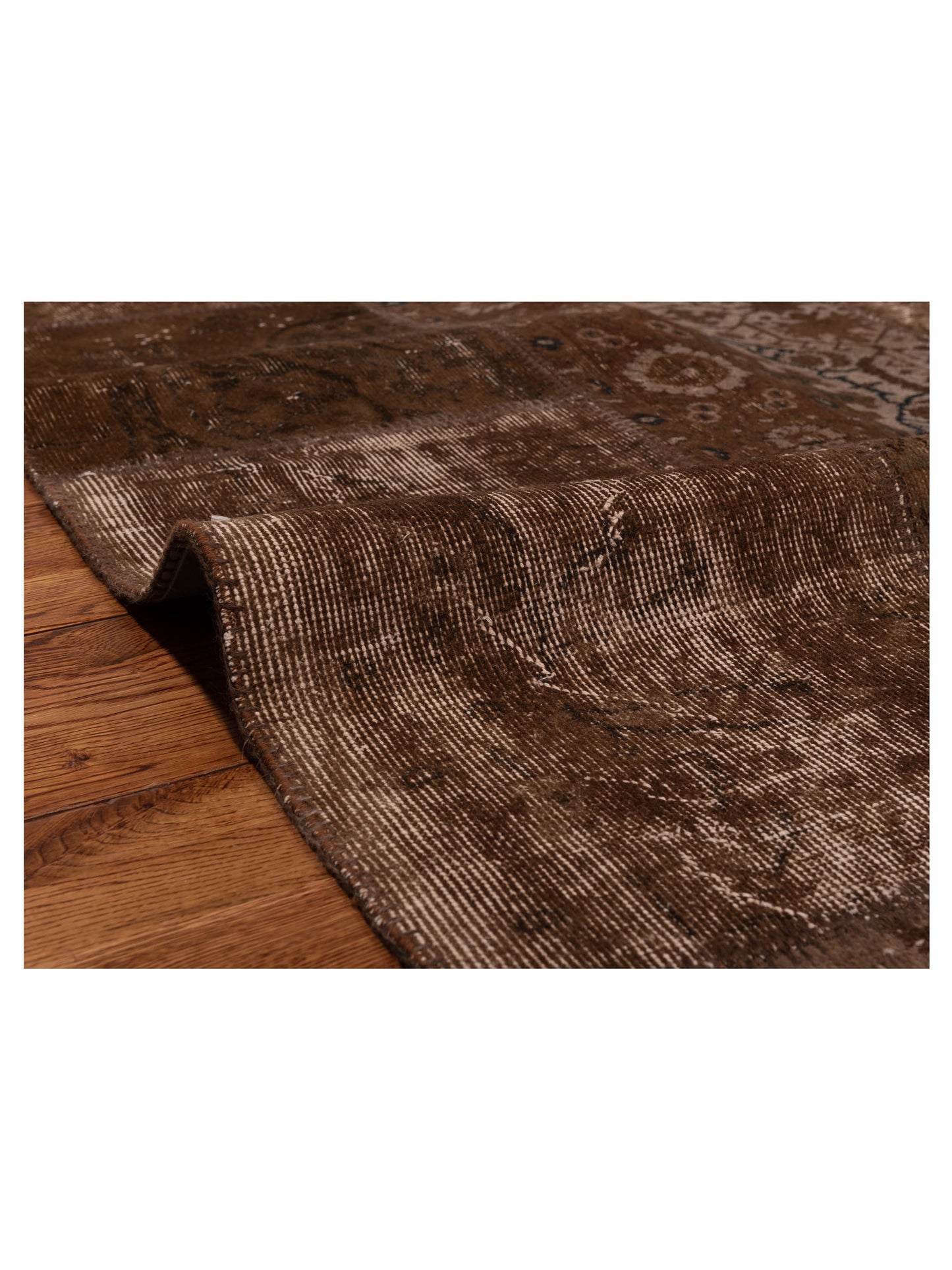 Turkish Vestige Patchwork 114847 Brown 8.3x9.10 Hand Knotted Rug