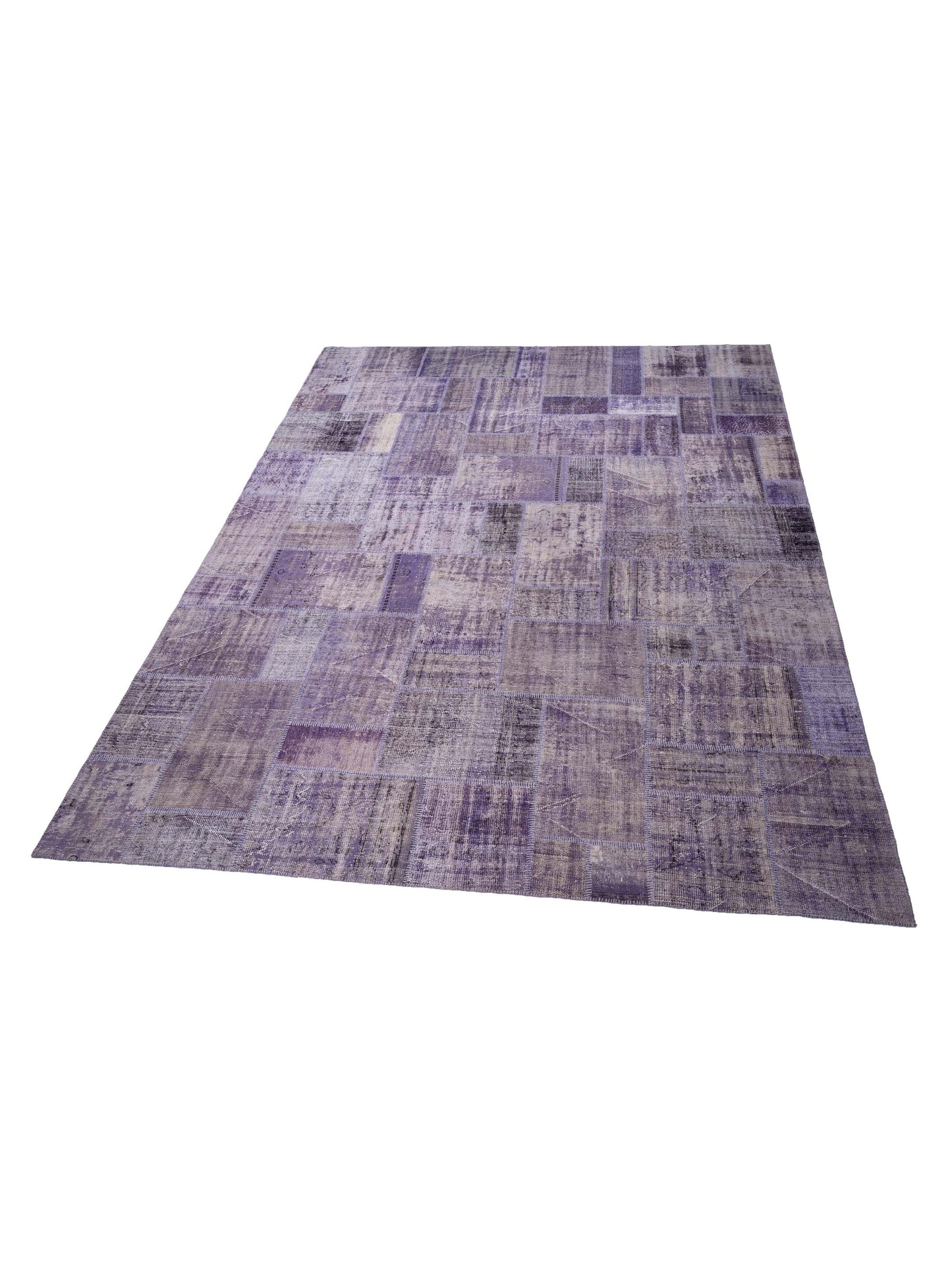 Turkish Vestige Patchwork 114848 Purple 12.2x14.11 Hand Knotted Rug