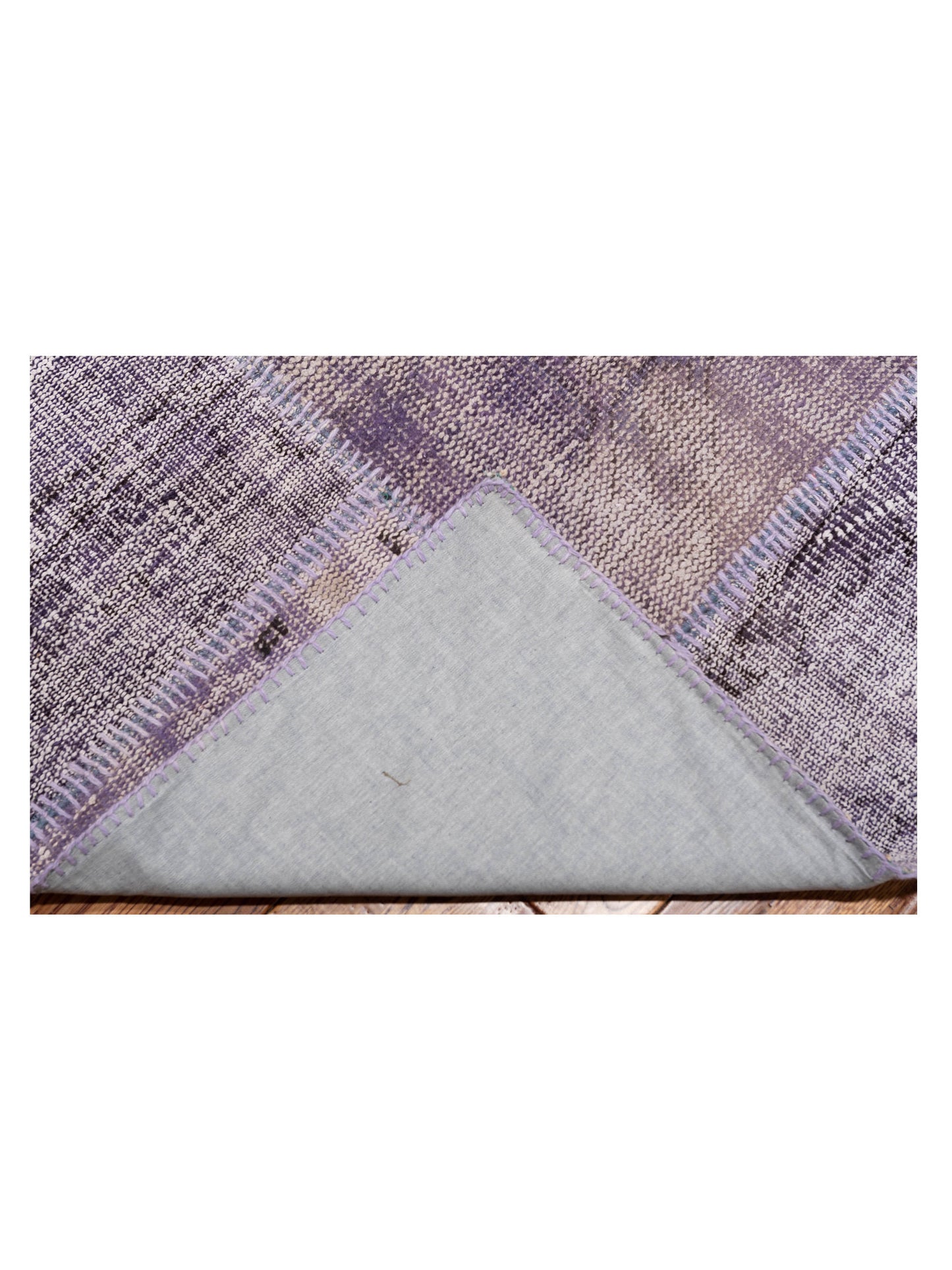 Turkish Vestige Patchwork 114848 Purple 12.2x14.11 Hand Knotted Rug