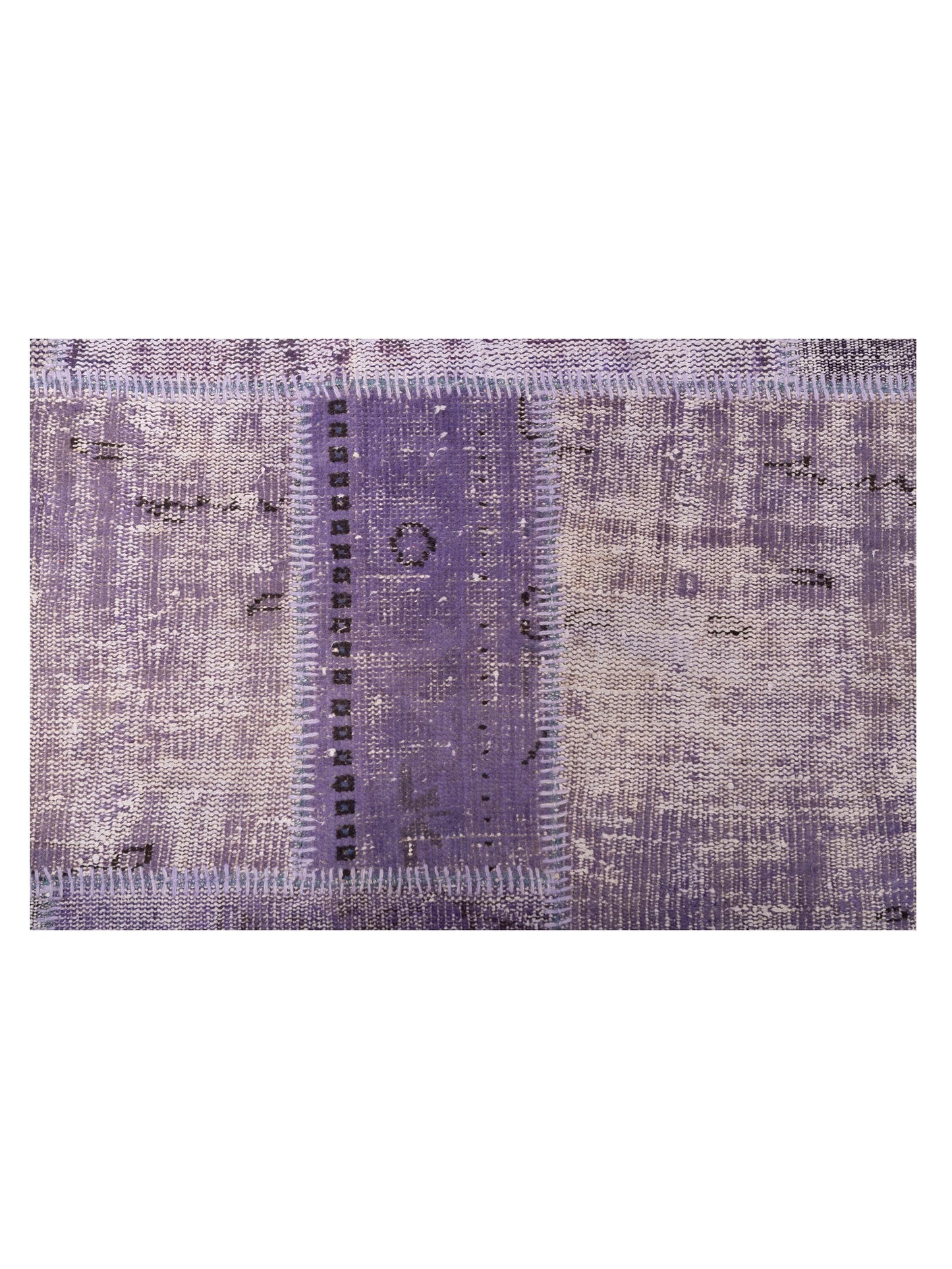 Turkish Vestige Patchwork 114848 Purple 12.2x14.11 Hand Knotted Rug