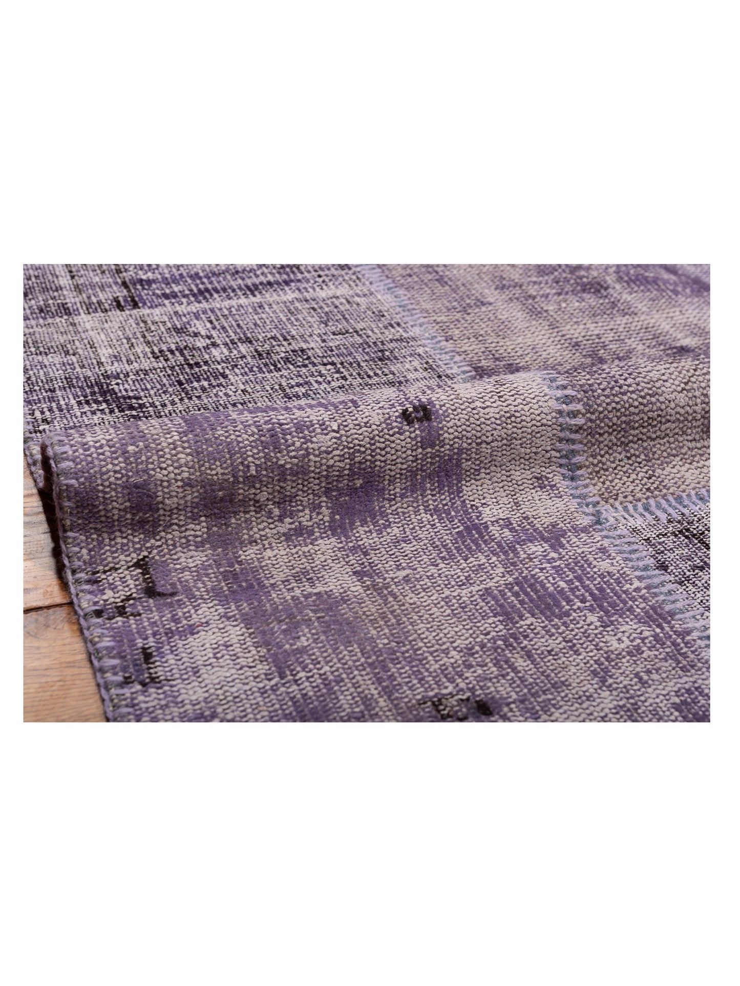 Turkish Vestige Patchwork 114848 Purple 12.2x14.11 Hand Knotted Rug