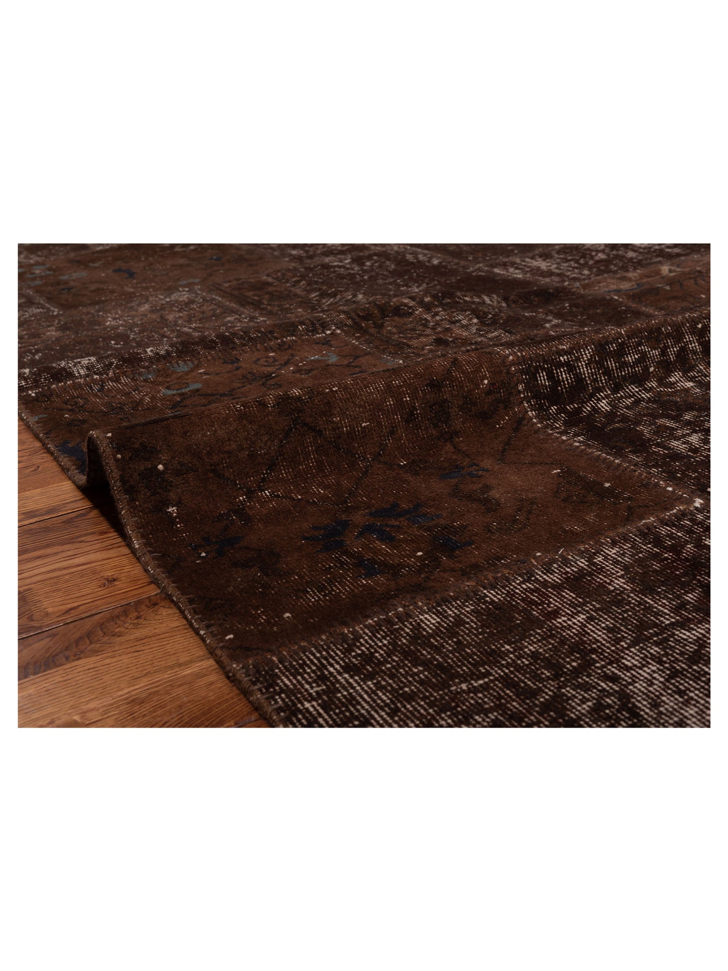 Turkish Vestige Patchwork 114851 Dark Brown 8x10 Hand Knotted Rug