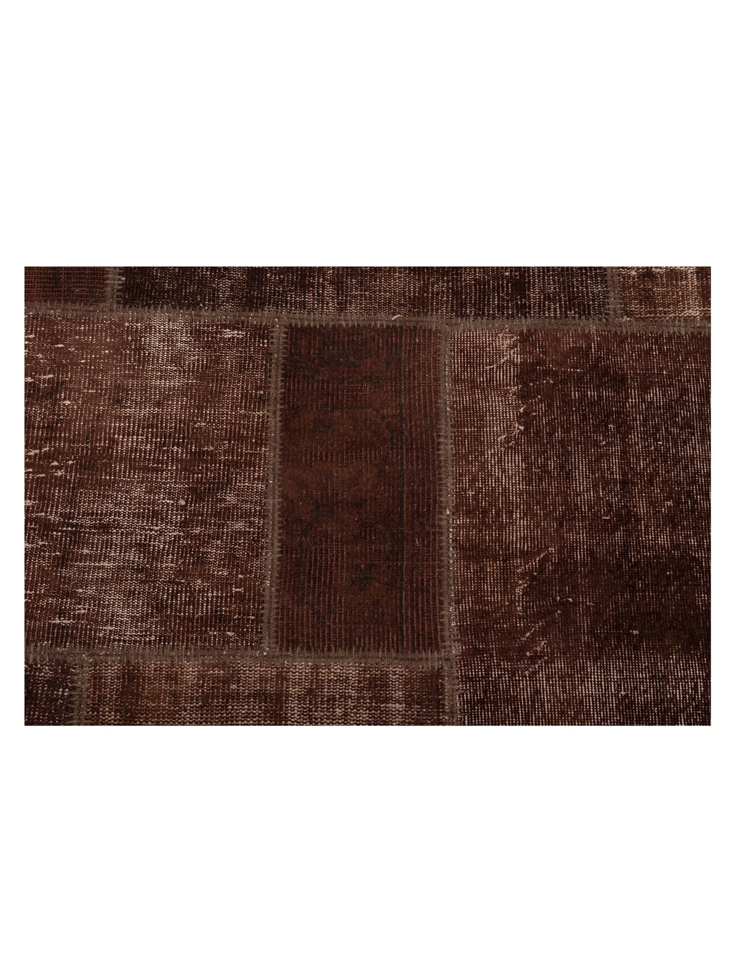 Turkish Vestige Patchwork 114853 Dark Brown 8.3x9.10 Hand Knotted Rug