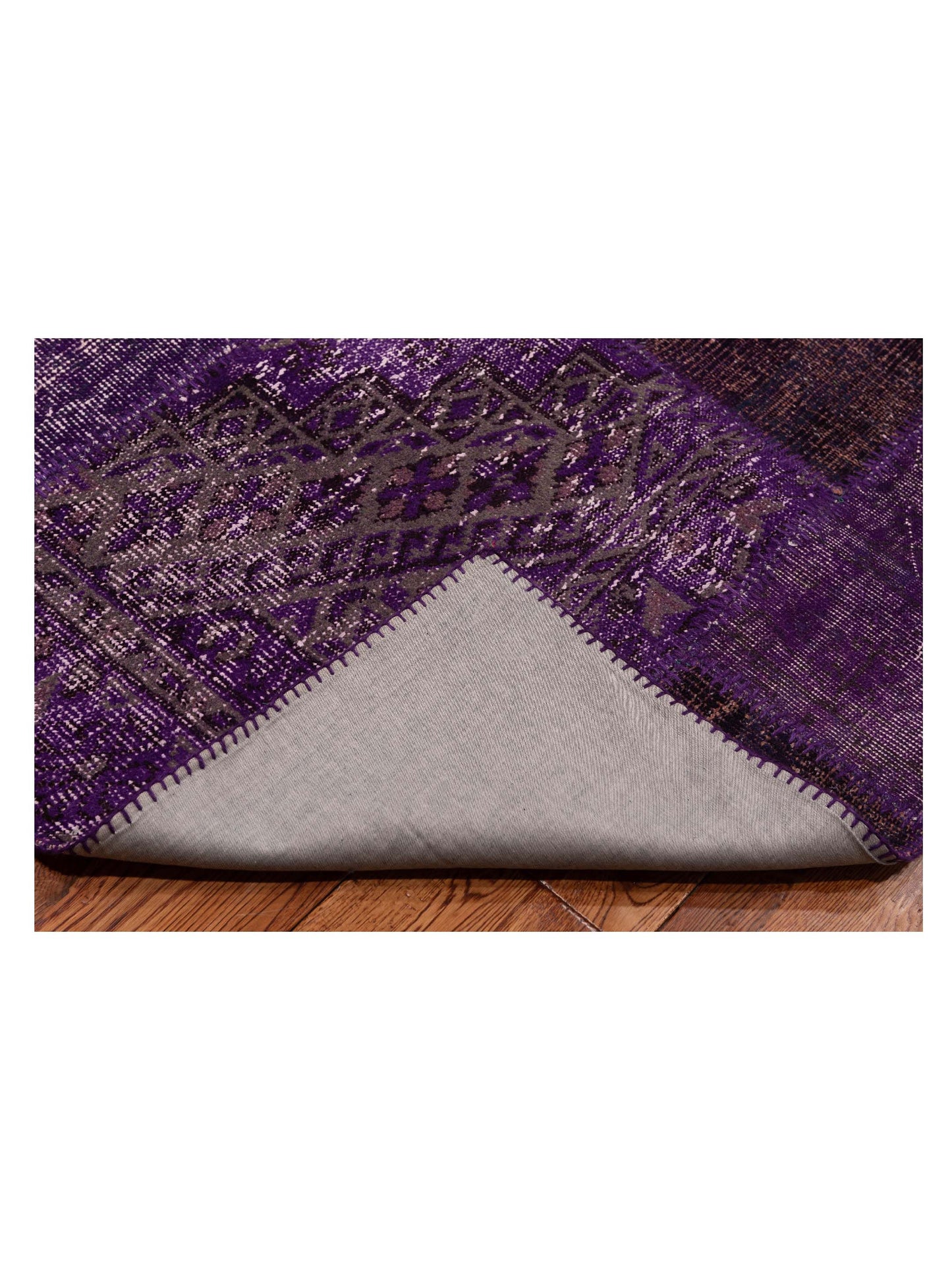 Turkish Vestige Patchwork 114868 Purple 9.2x12 Hand Knotted Rug