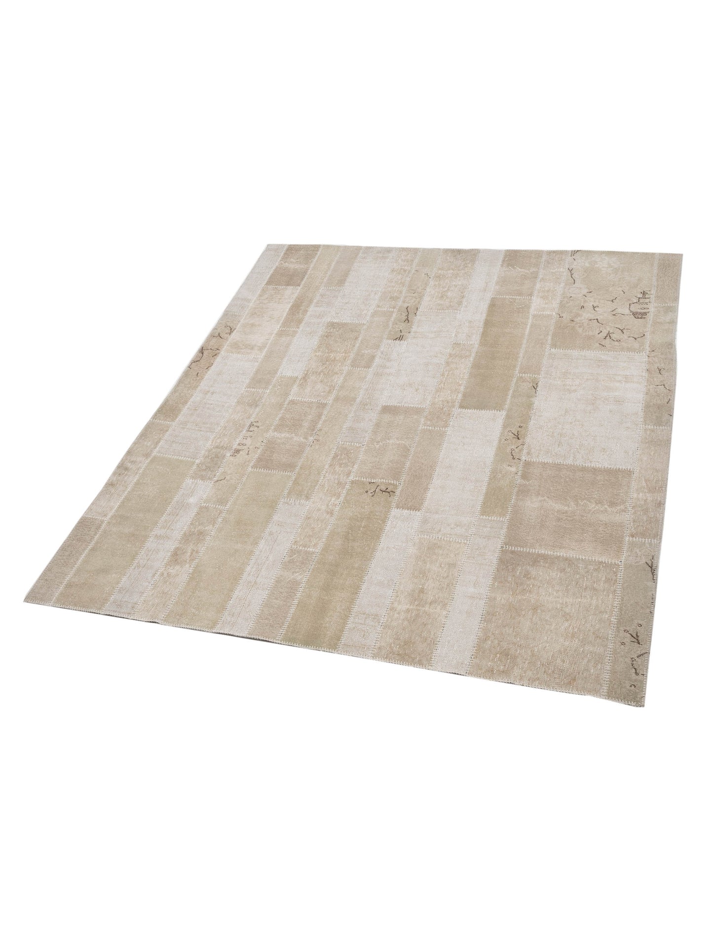 Turkish Vestige Patchwork 114922 Natural 8.4x9.11 Hand Knotted Rug