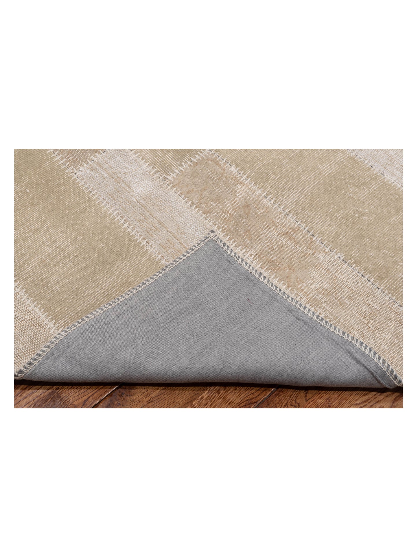 Turkish Vestige Patchwork 114922 Natural 8.4x9.11 Hand Knotted Rug