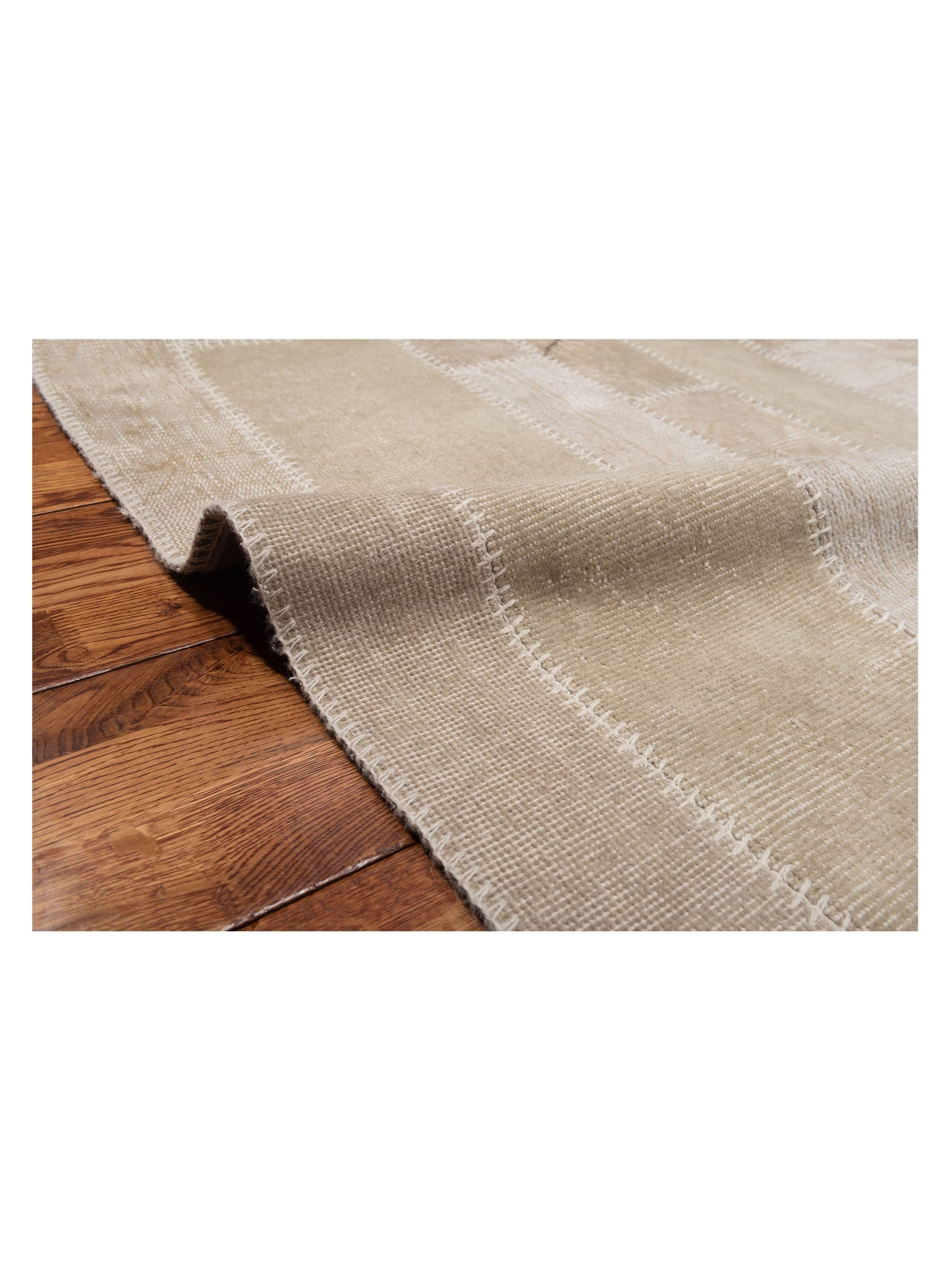 Turkish Vestige Patchwork 114922 Natural 8.4x9.11 Hand Knotted Rug