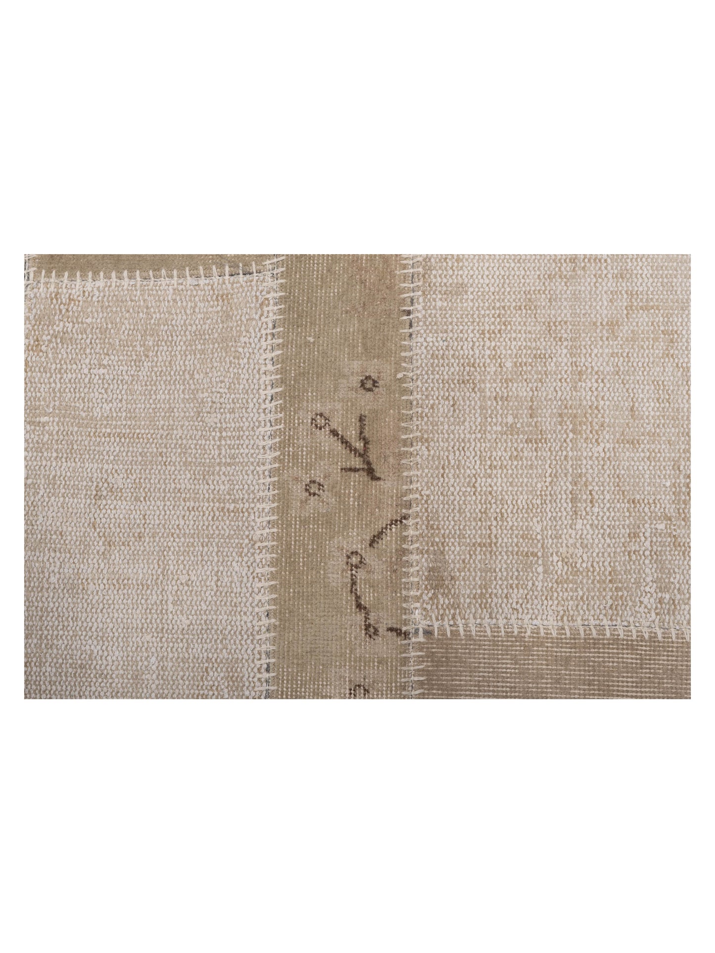 Turkish Vestige Patchwork 114922 Natural 8.4x9.11 Hand Knotted Rug