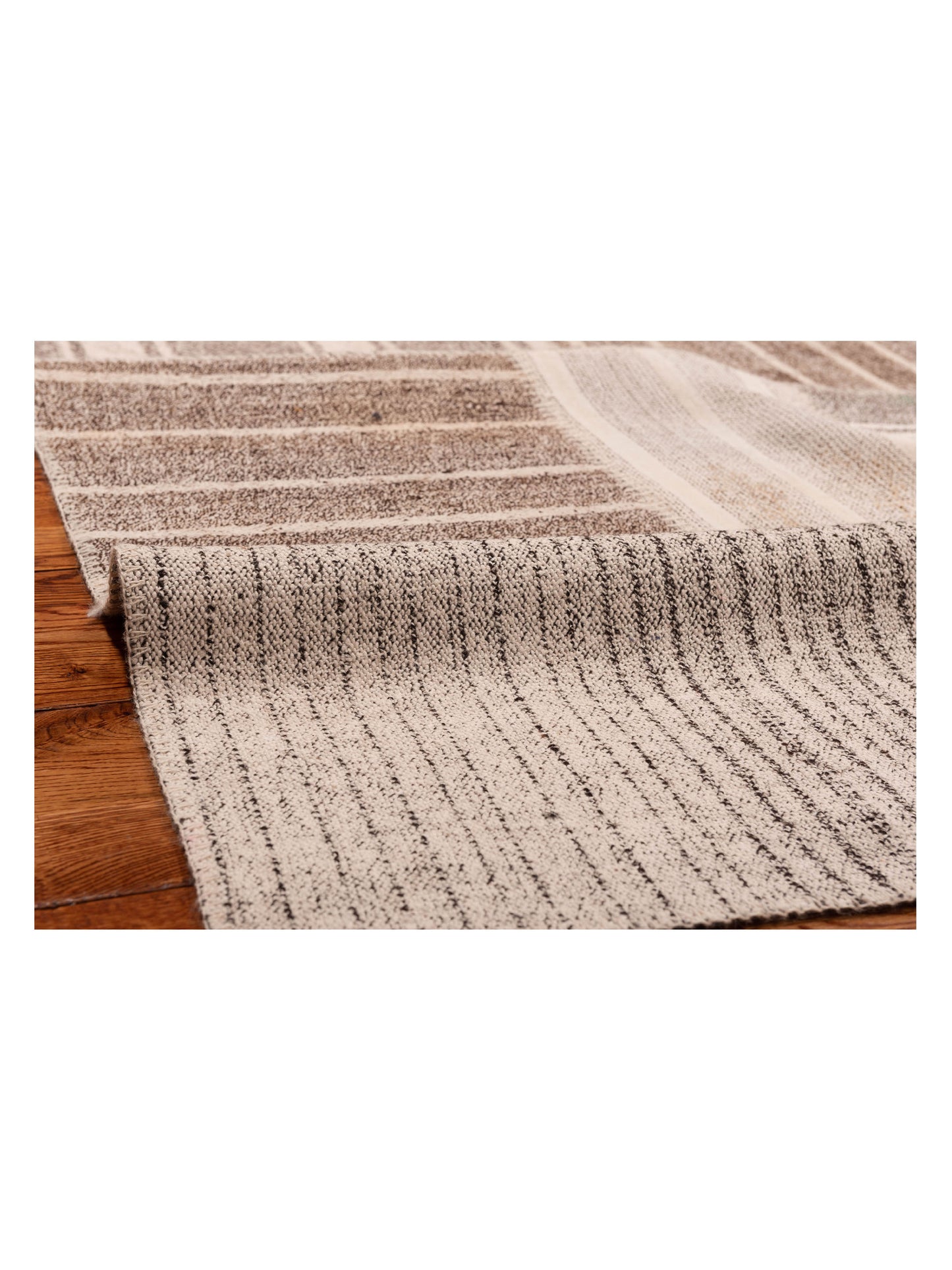 Turkish Vestige Patchwork 114931 Ivory Brown 8.3x11.6 Hand Knotted Rug