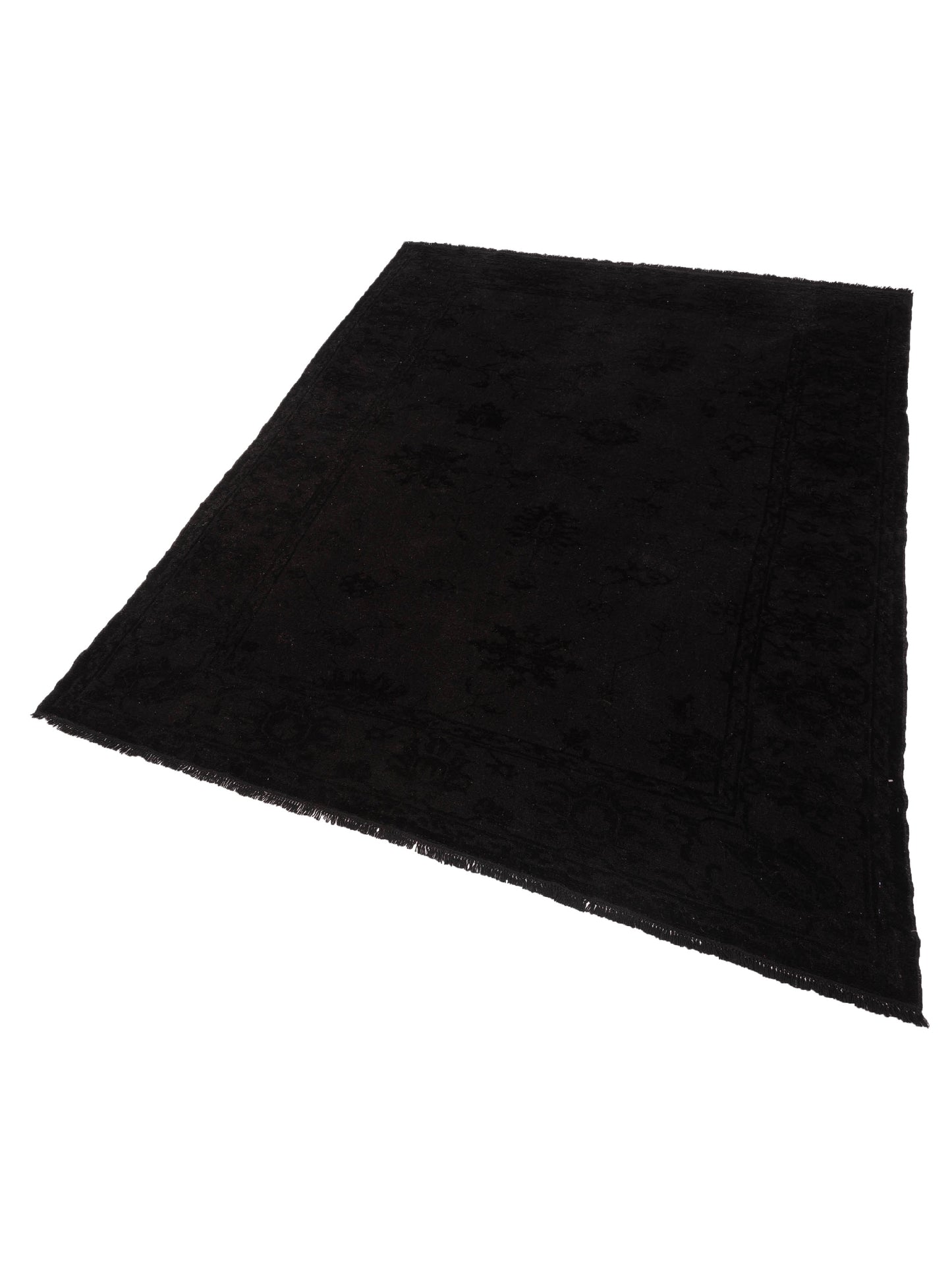 Vintage 114934 Black 7.2x10.3 Hand Knotted Rug