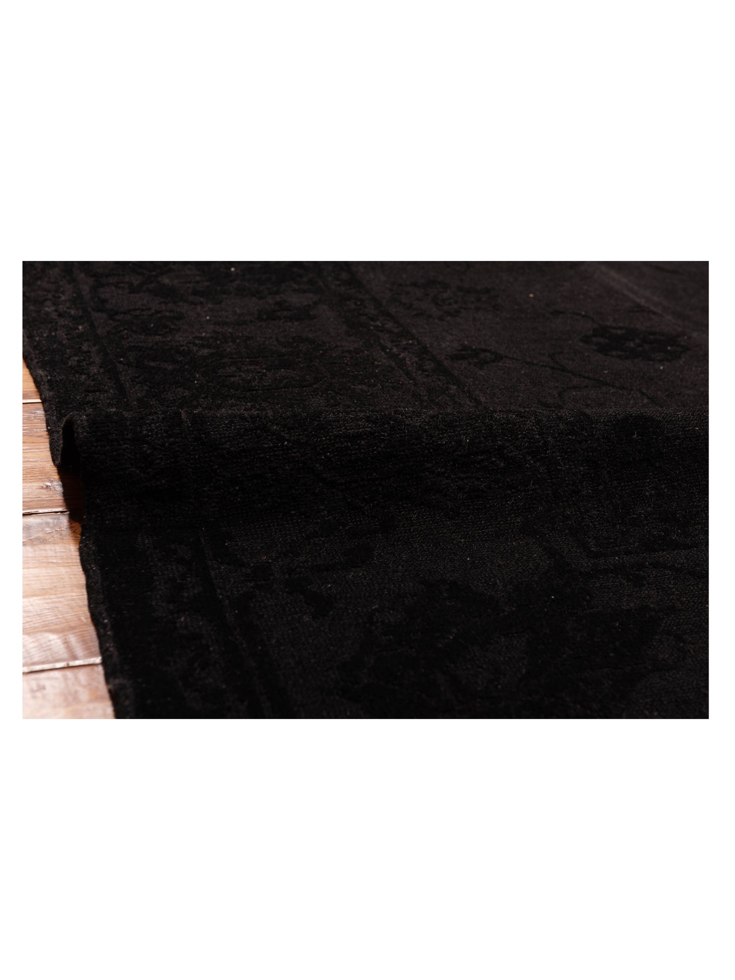Vintage 114934 Black 7.2x10.3 Hand Knotted Rug