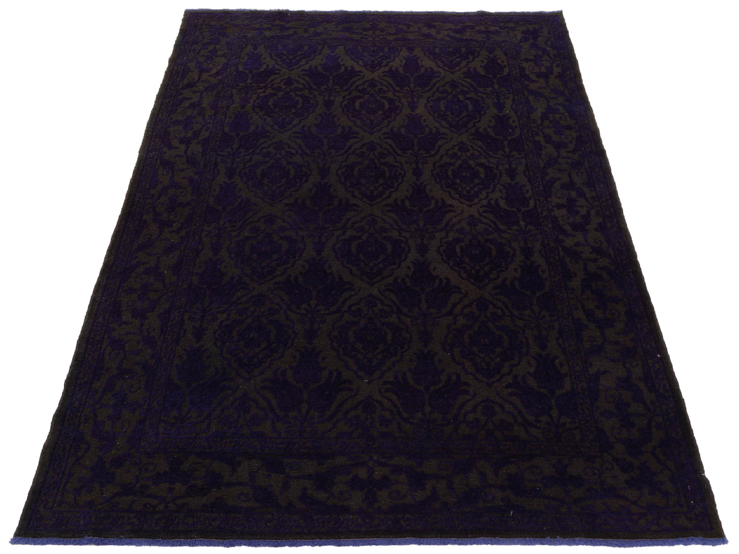 Color Bouquet 114935 Charcoal Purple 6.7x9.4 Hand Knotted Rug