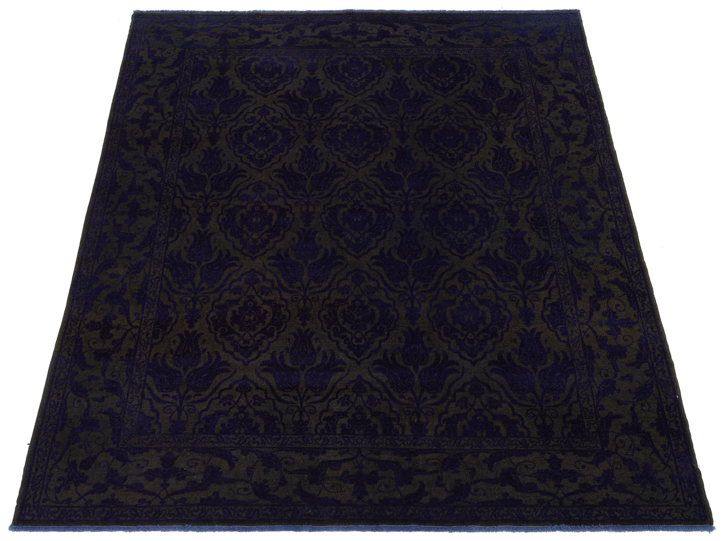 Color Bouquet 114938 Charcoal Purple 8.2x9.5 Hand Knotted Rug