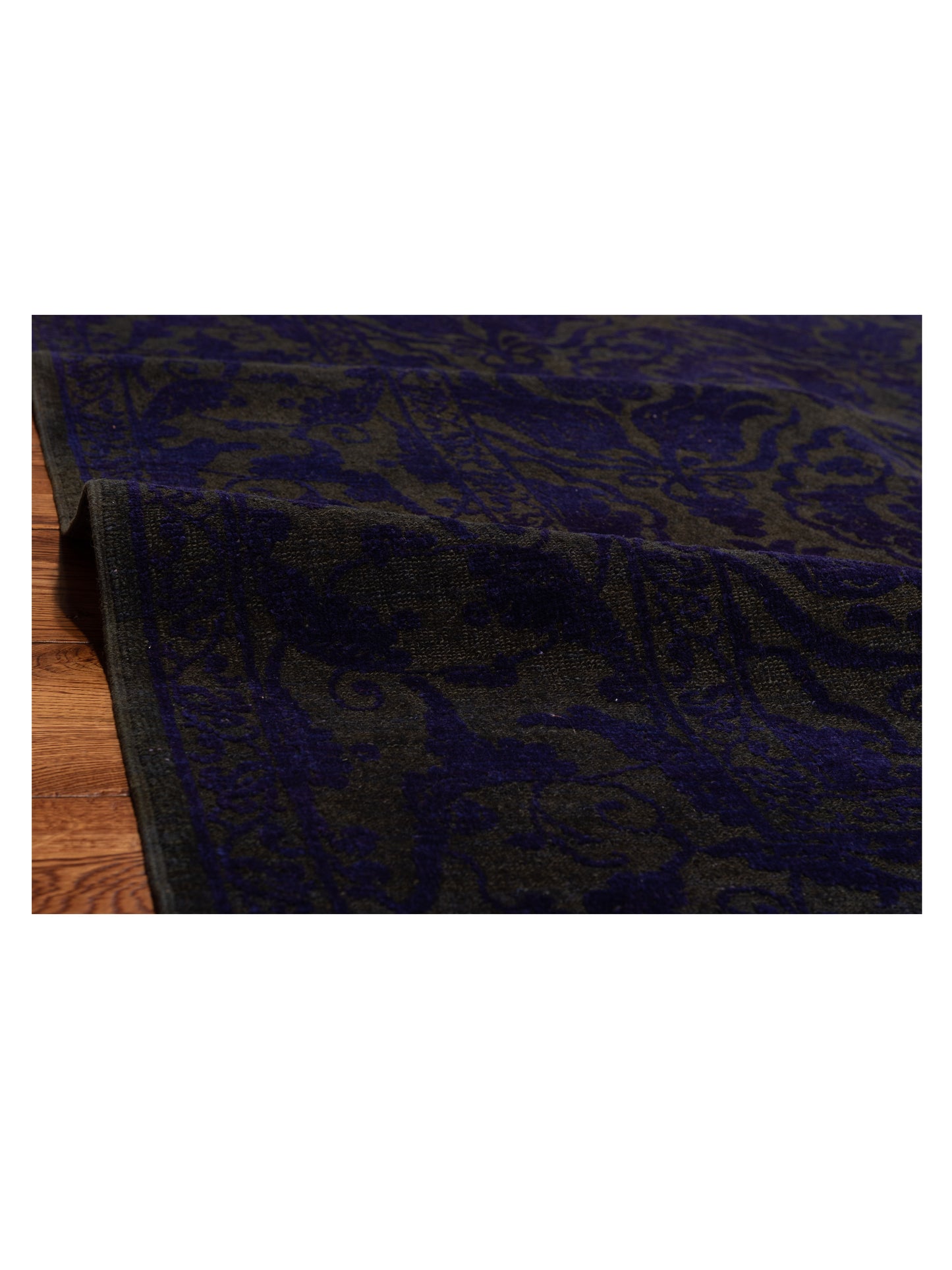 Color Bouquet 114938 Charcoal Purple 8.2x9.5 Hand Knotted Rug
