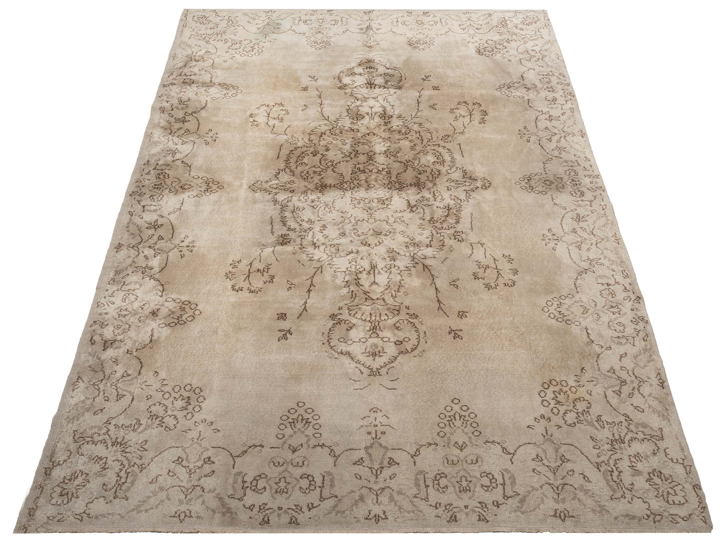 Vintage 114971 Silver 7.2x11 Hand Knotted Rug