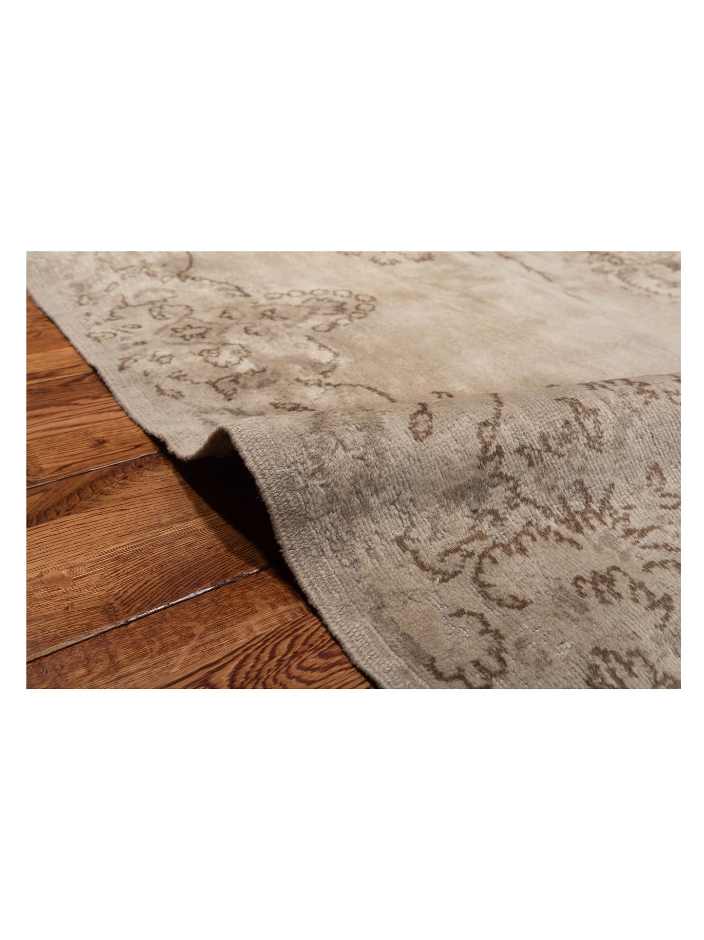 Vintage 114971 Silver 7.2x11 Hand Knotted Rug