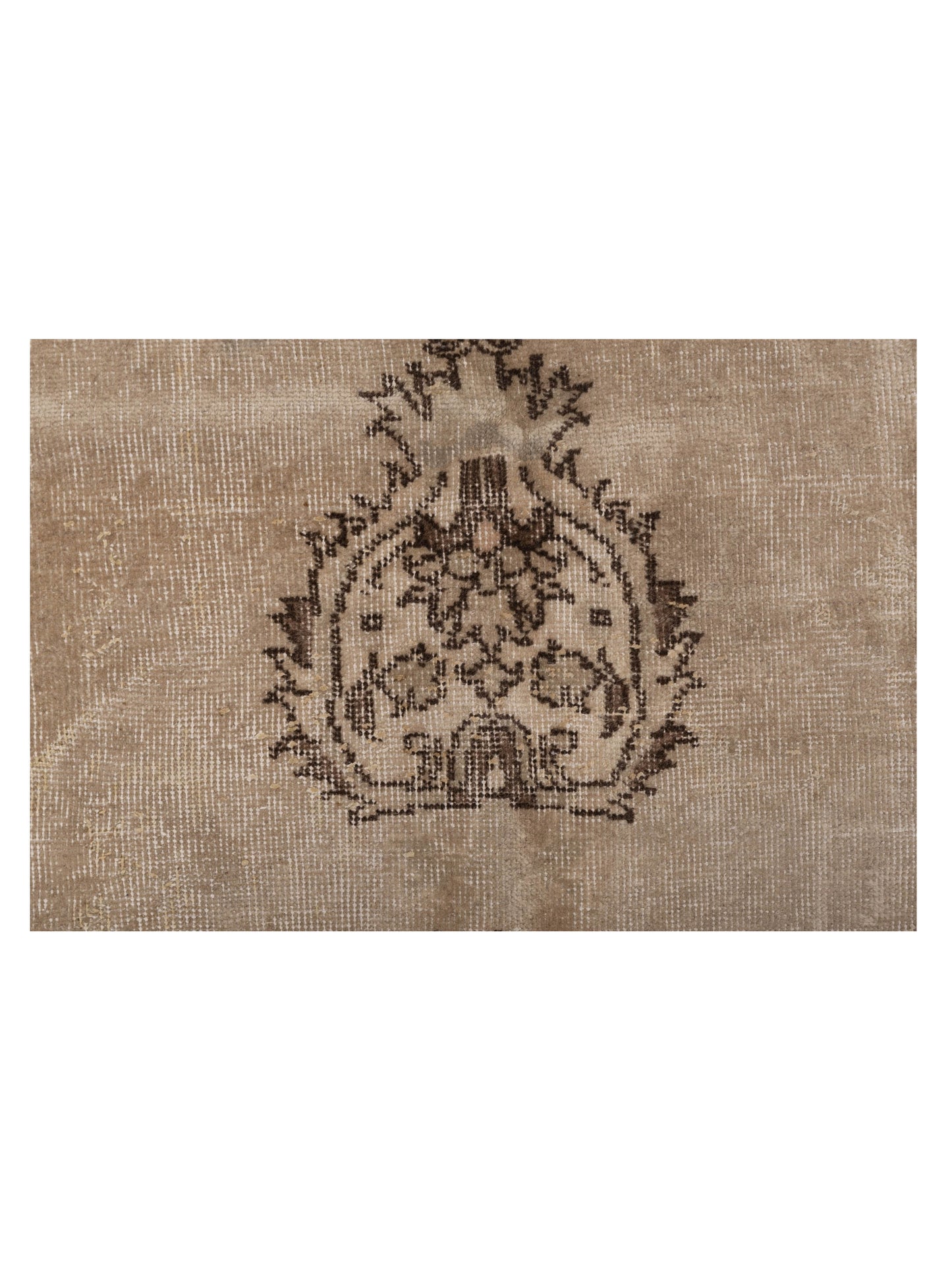 Vintage 114972 Beige Silver 6.11x9.10 Hand Knotted Rug